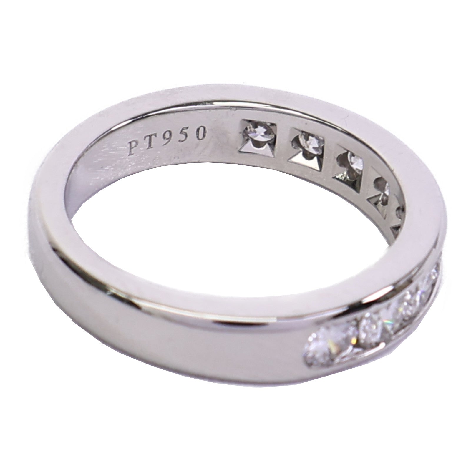 TIFFANY＆CO PT950白金Setting Wedding Band Diamond Half鑽石戒指