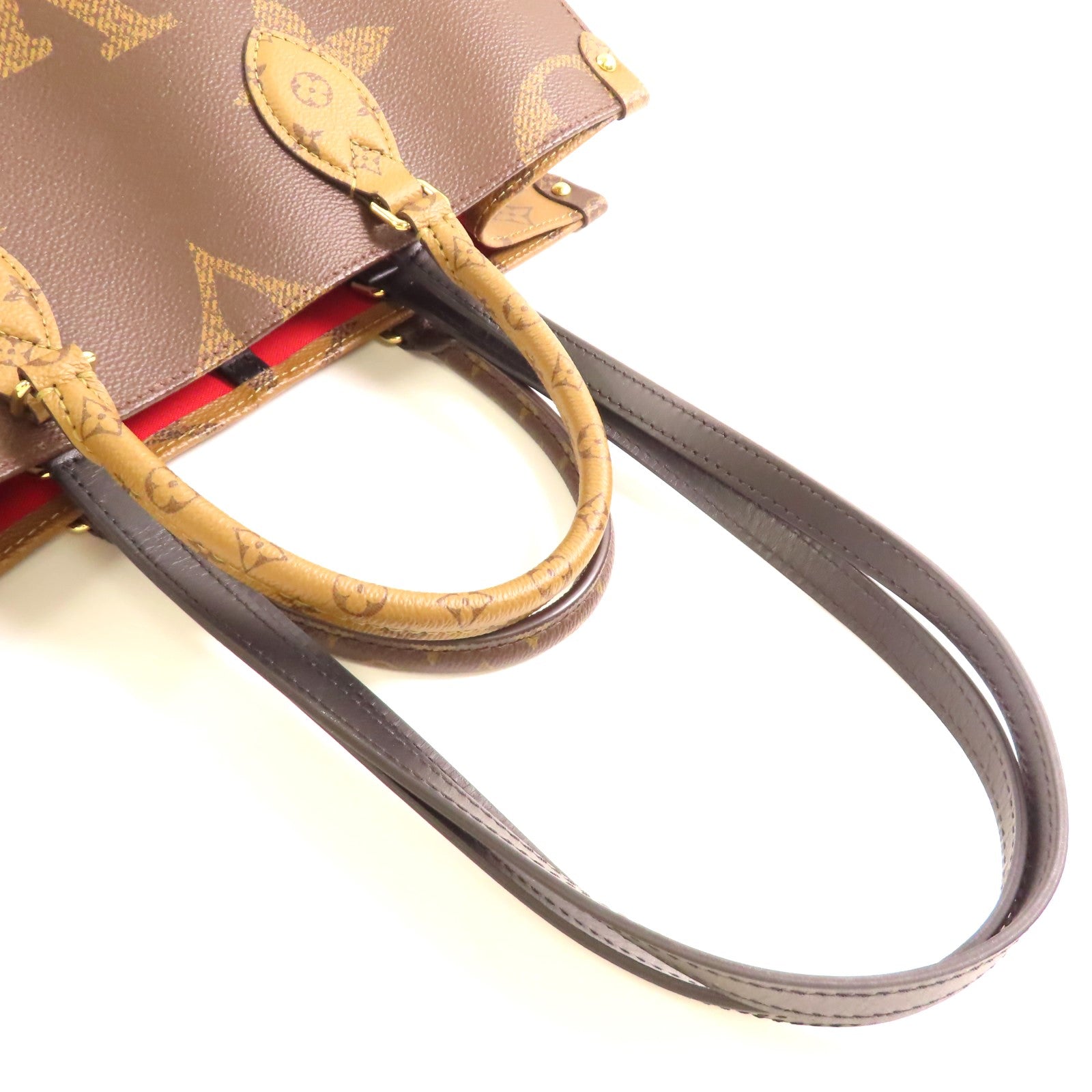 LOUIS VUITTON Monogram Giant OnTheGo MM金扣手挽肩背兩用袋棕色