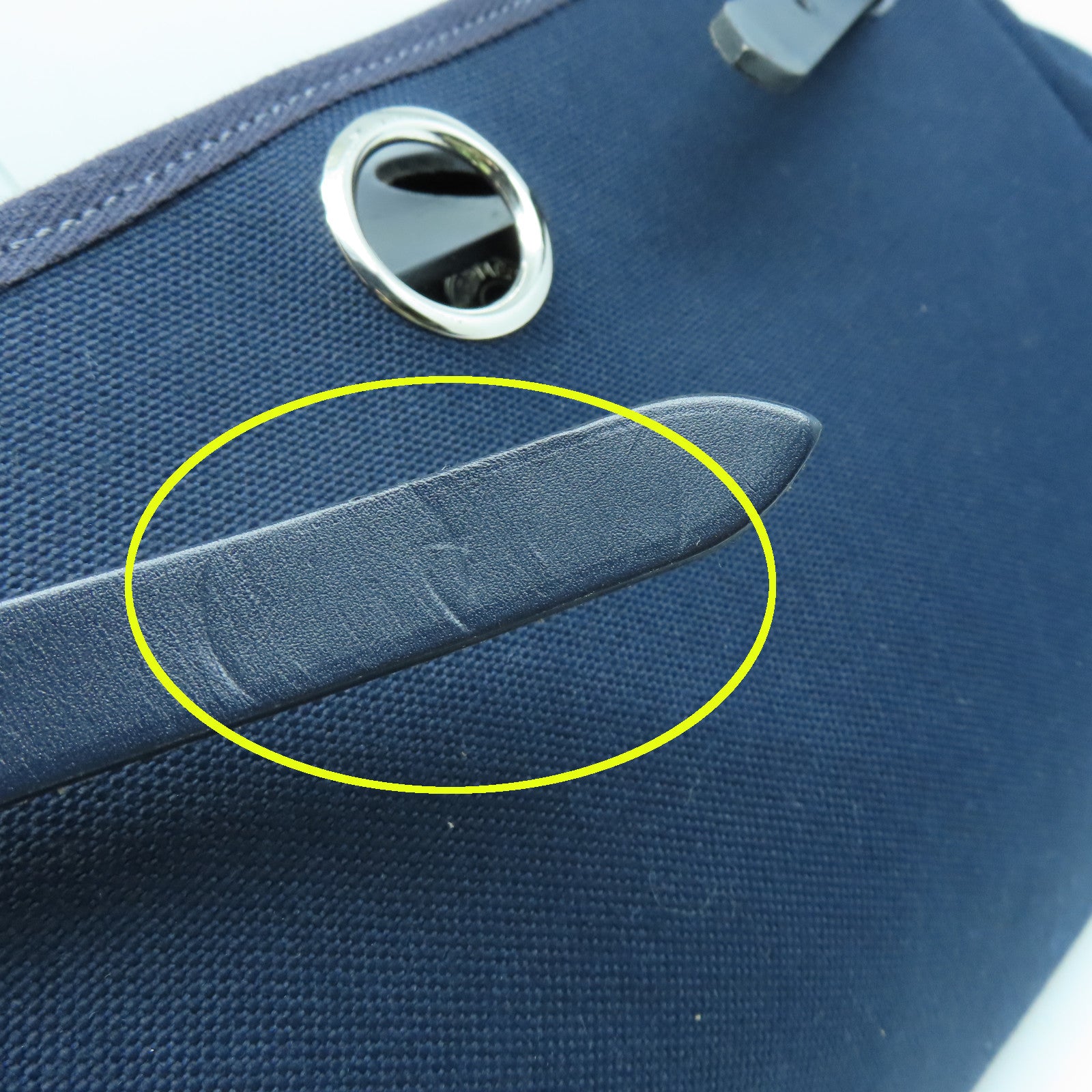 HERMES 帆布Herbag PM银扣手挽肩背两用袋深蓝色