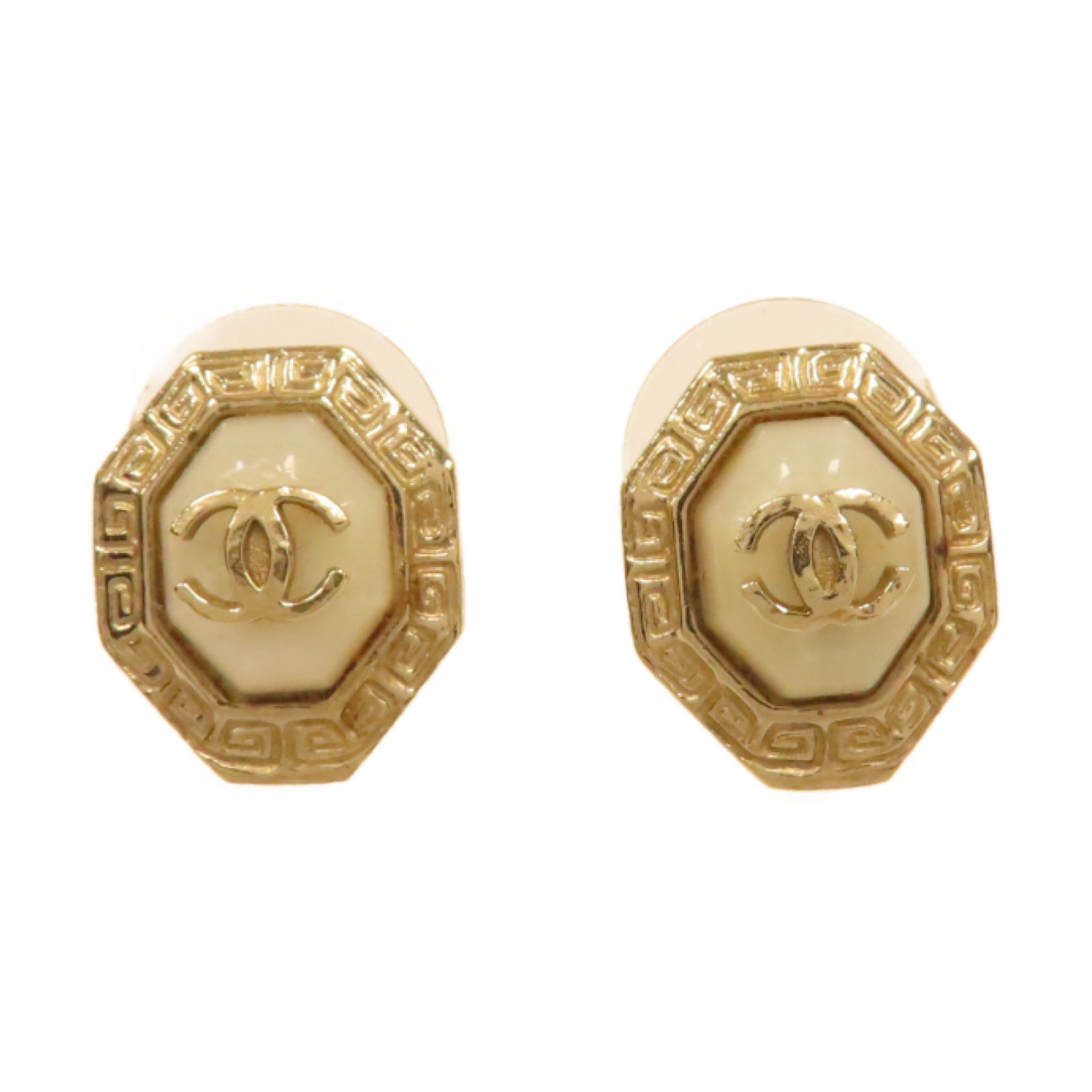 CHANEL 金屬Earrings耳環金色/白色