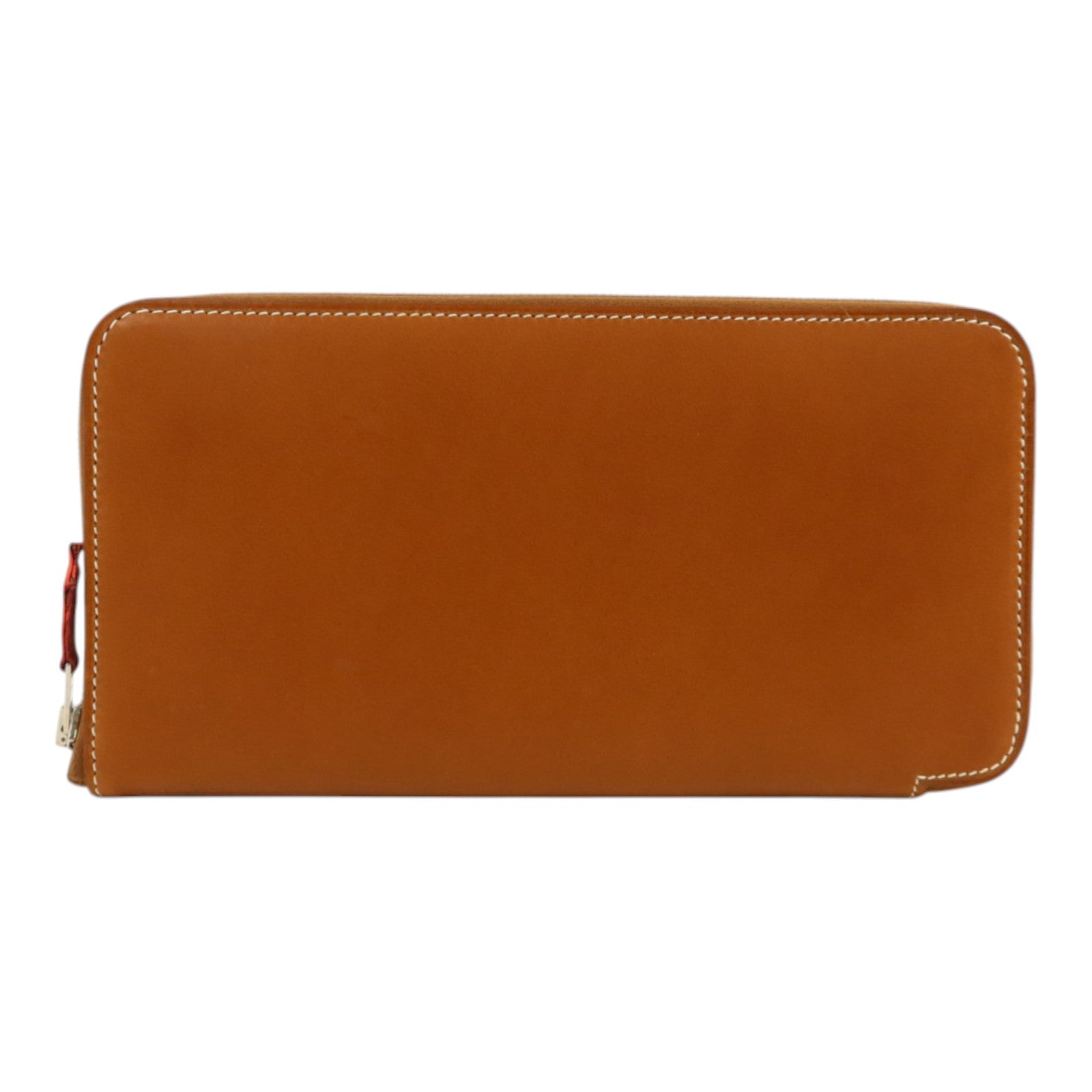 HERMES Barenia皮革Silk In Wallet銀扣長錢包Fauve