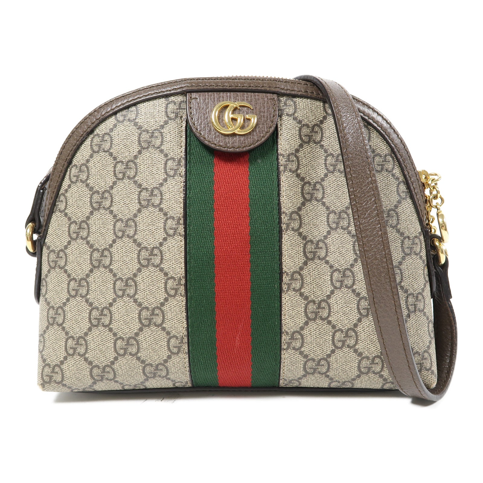 GUCCI 塗層帆布Ophidia金扣肩背袋啡色