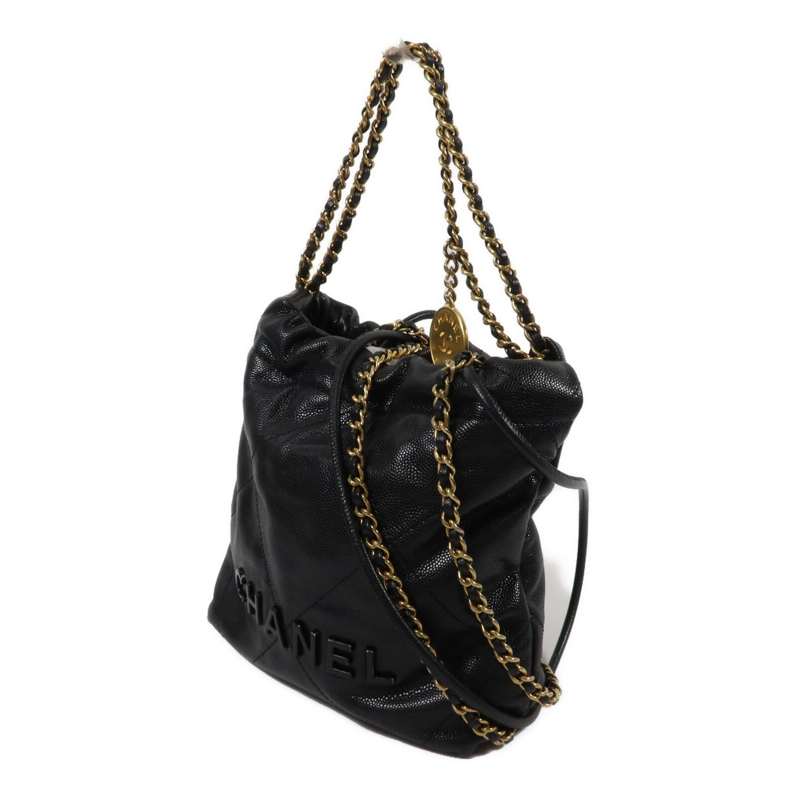 CHANEL 牛皮皮革Chanel 22 Mini鏈帶肩背袋