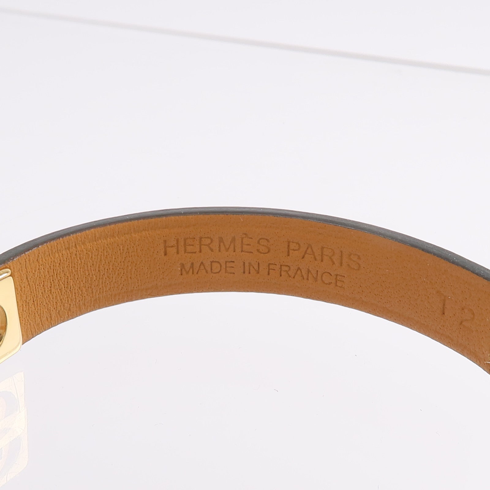 HERMES Swift皮革Rivale Mini Bracelet金扣手鏈Vert Fizz