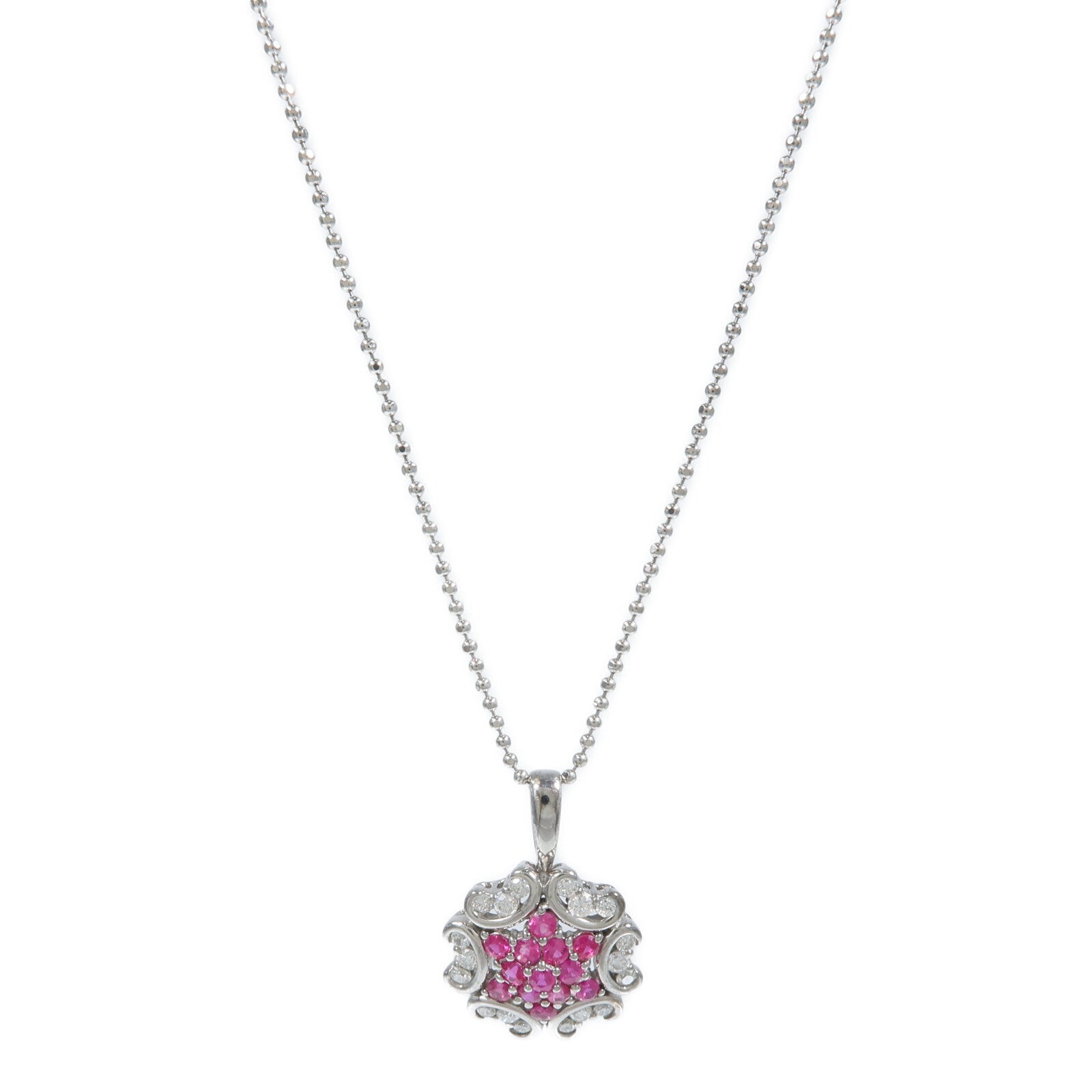 JEWELRY 18K白金Ruby Diamond Necklace紅寶石/鑽石項鍊