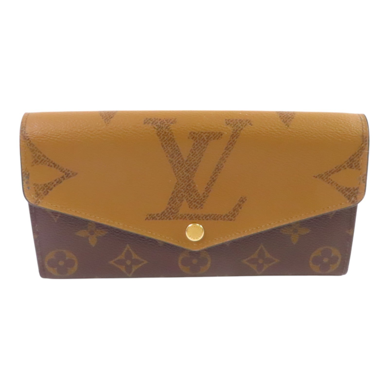 LOUIS VUITTON Monogram/Monogram Reverse  Giant Sarah Wallet金扣長錢包