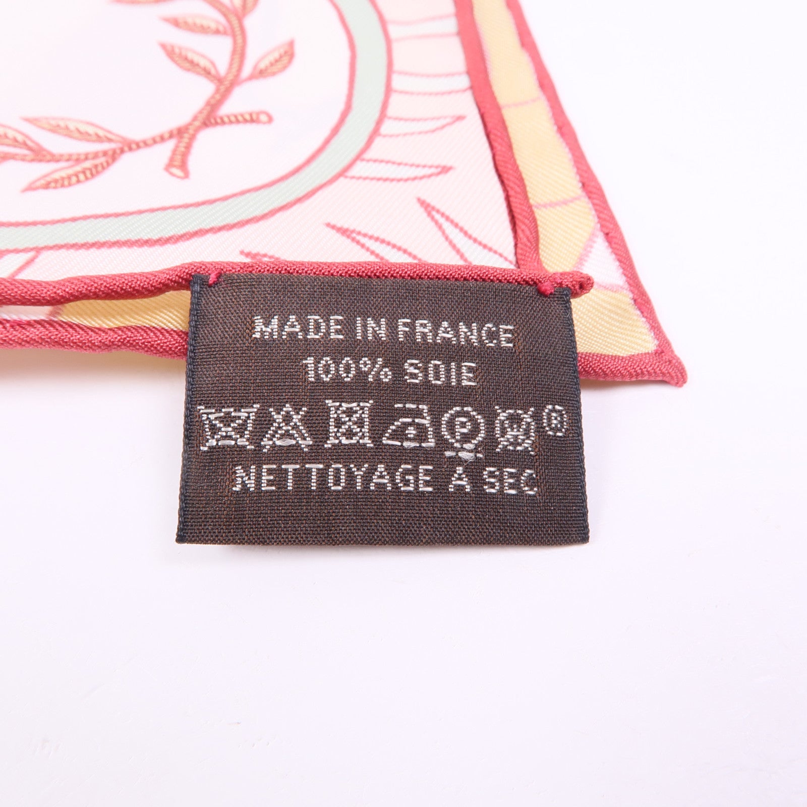 HERMES Scarf Scarves Silk Brown Red Gold