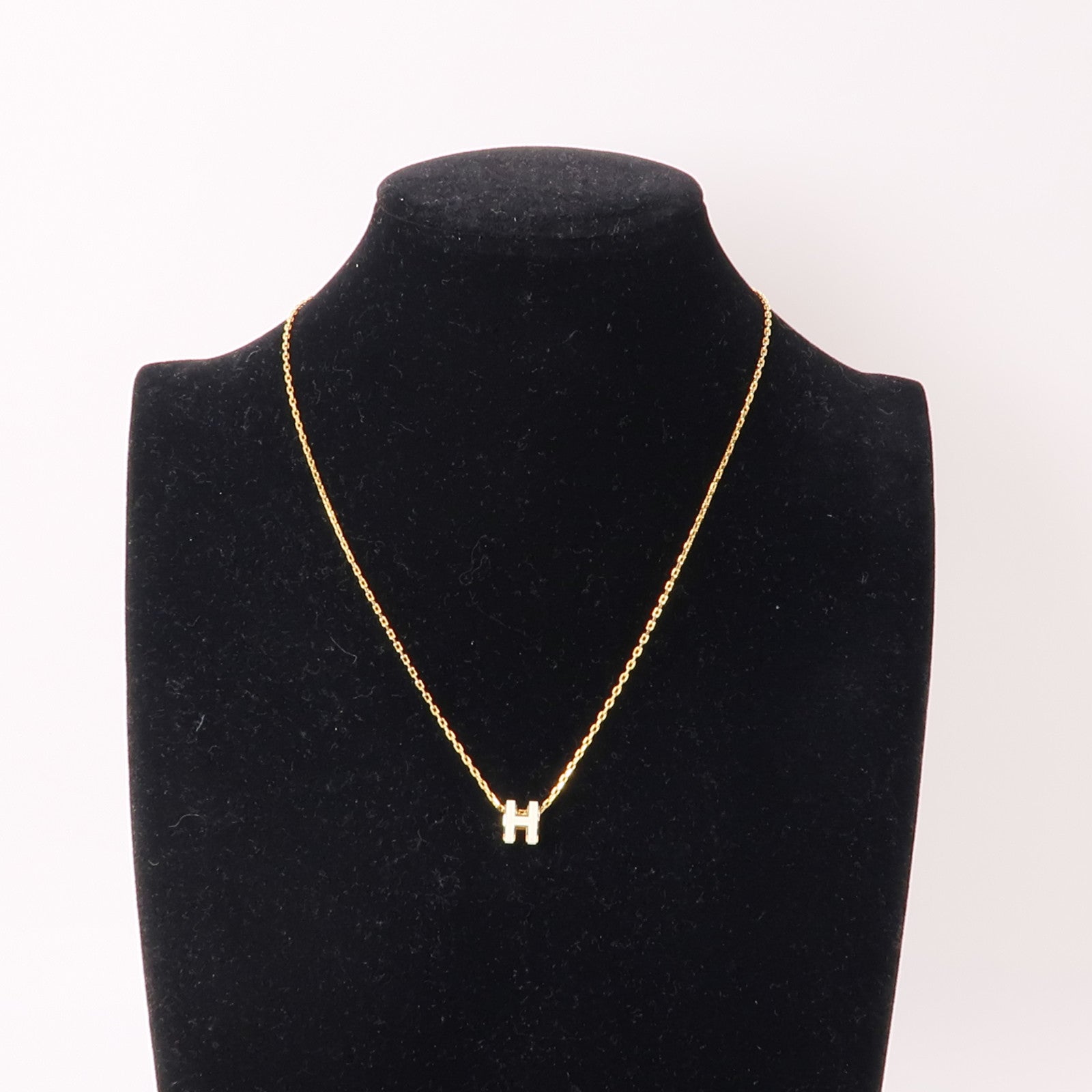HERMES 金屬Mini Pop H Necklace項鍊金色/白色