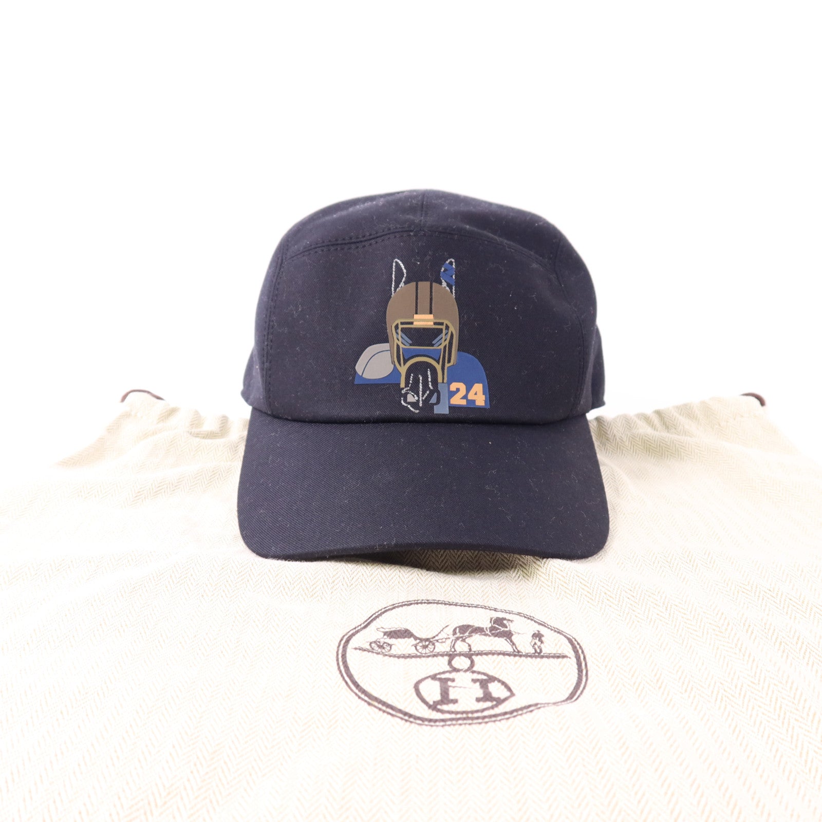 HERMES Nevada Quarterb'H Cap Cotton Navy