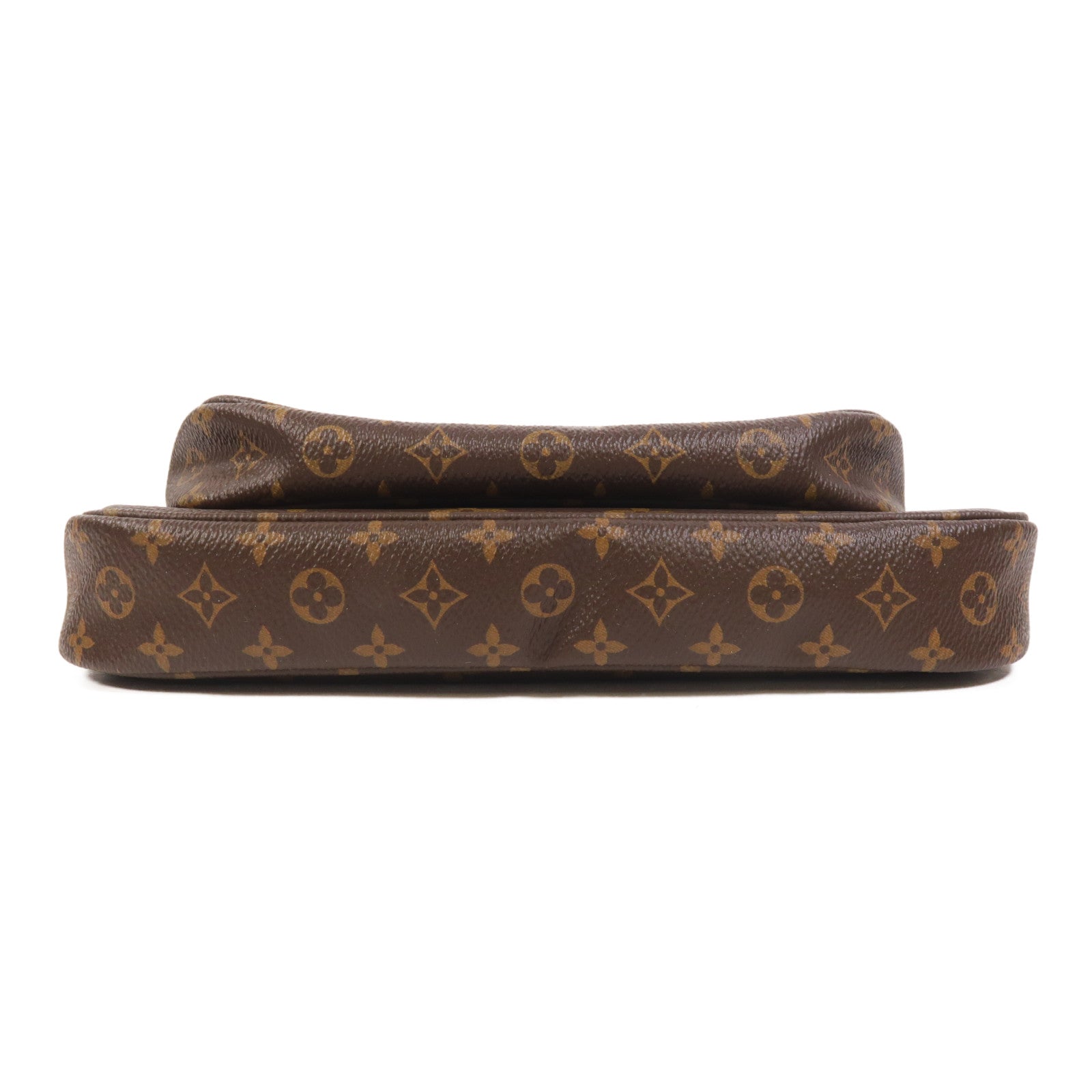 LOUIS VUITTON Monogram Multi Pochette Accessoires金扣手挽肩背兩用袋棕色