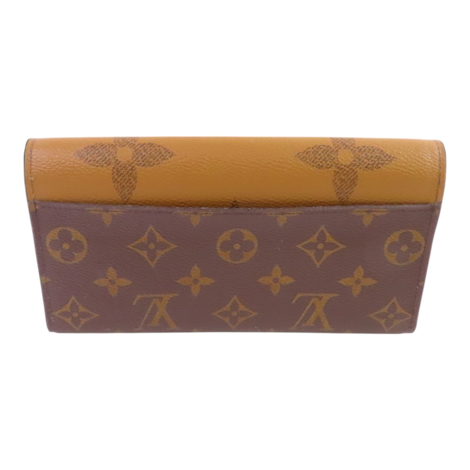 LOUIS VUITTON Monogram/Monogram Reverse  Giant Sarah Wallet金扣長錢包