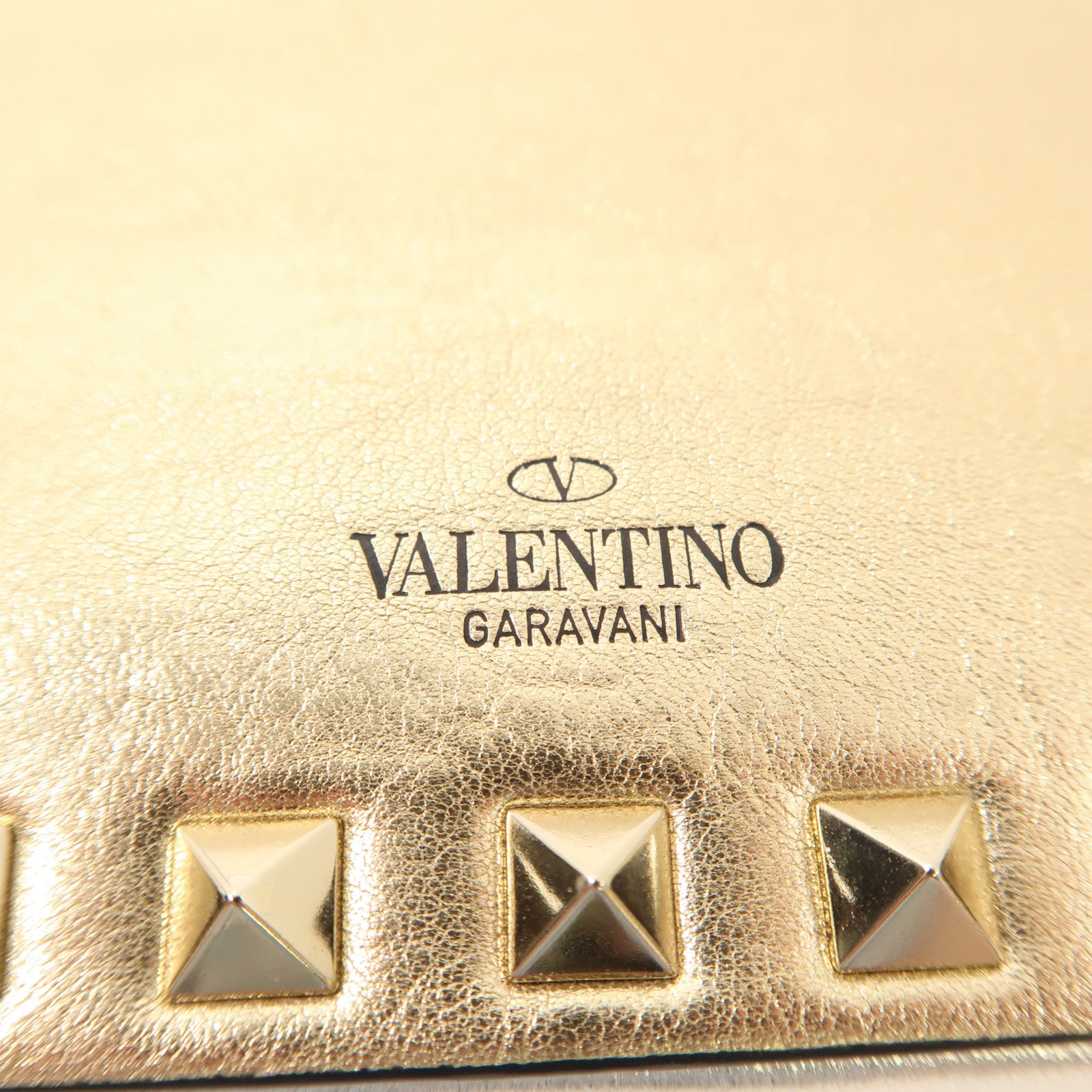 Valentino 牛皮皮革Shoulder Bag金扣手拿包肩背袋金色/銀色
