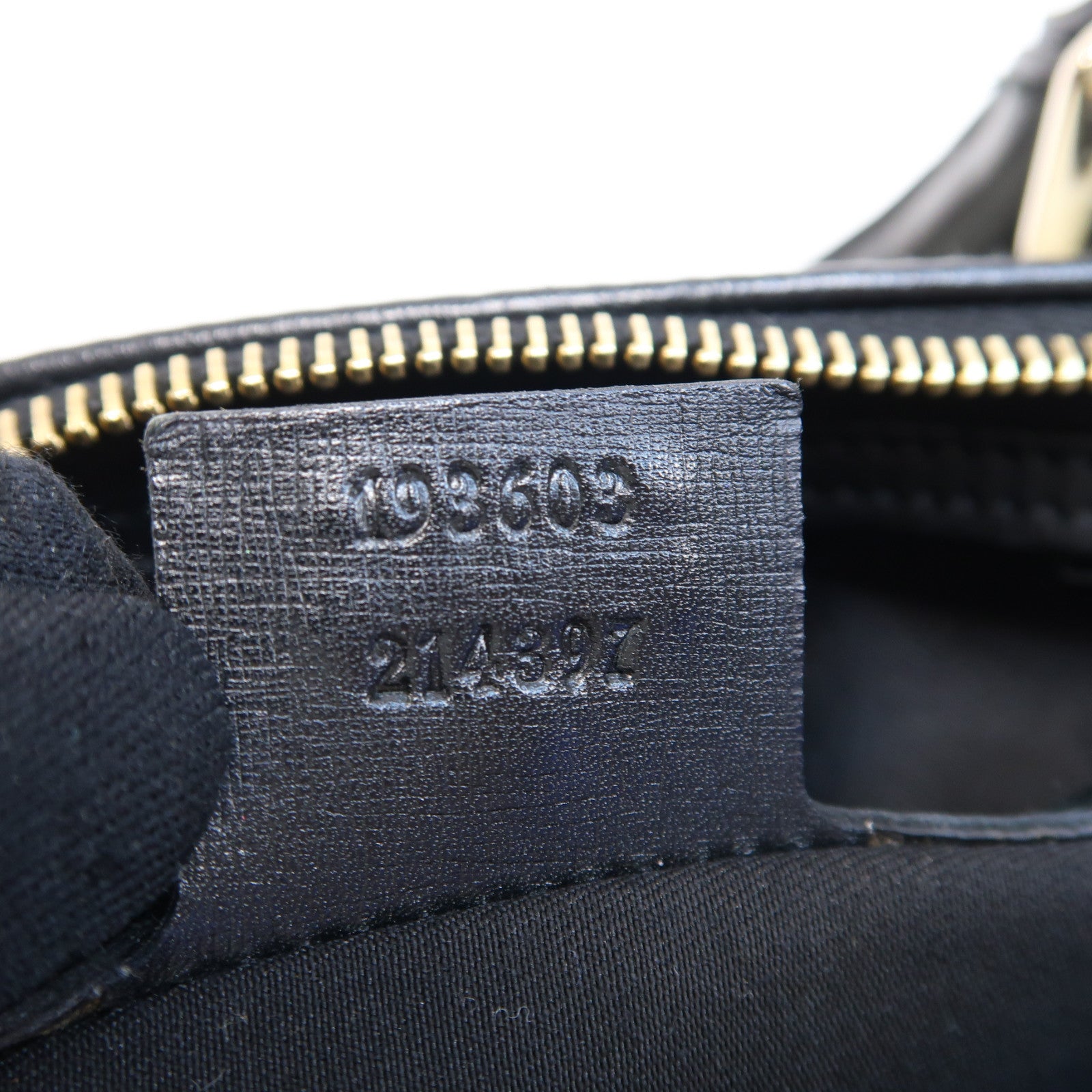 GUCCI 塗層帆布/皮革Handbag金扣手挽袋白色/黑色