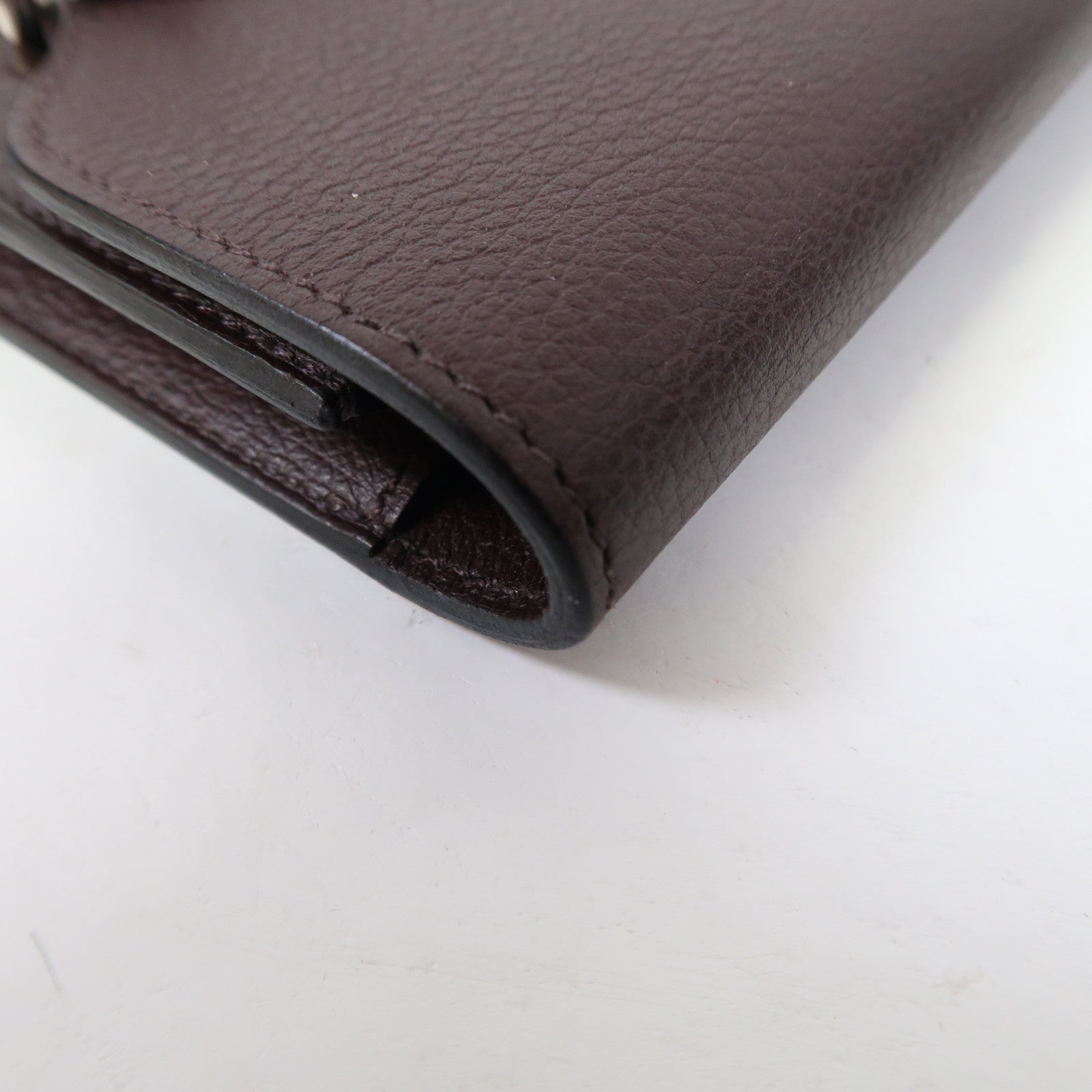 HERMES 【激減優惠】Evercolor皮革Roulis Slim Wallet銀扣錢包紅色/藍色