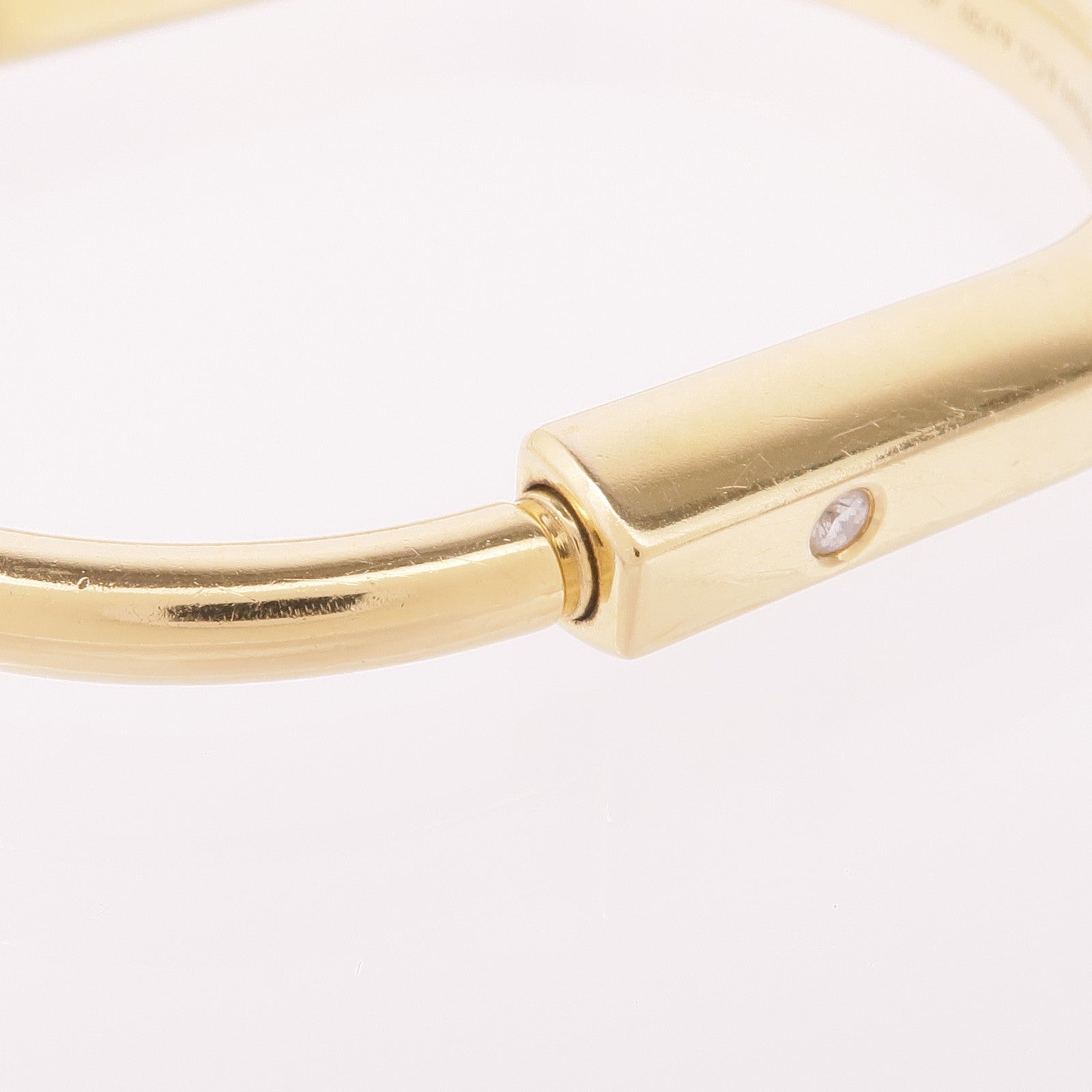 TIFFANY＆CO 18K黃金Tiffany Lock鑽石手鐲
