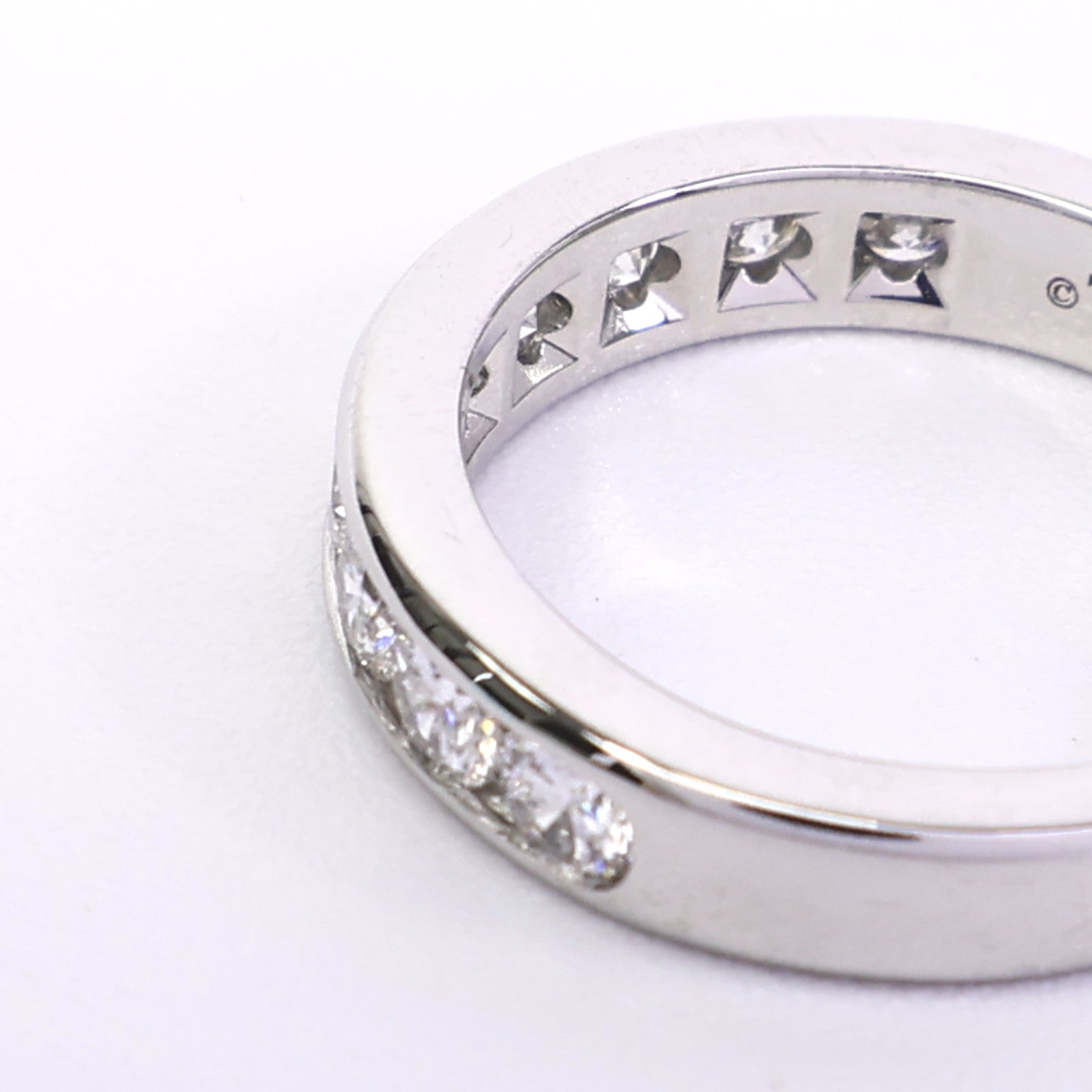 TIFFANY＆CO PT950白金Setting Wedding Band Diamond Half鑽石戒指