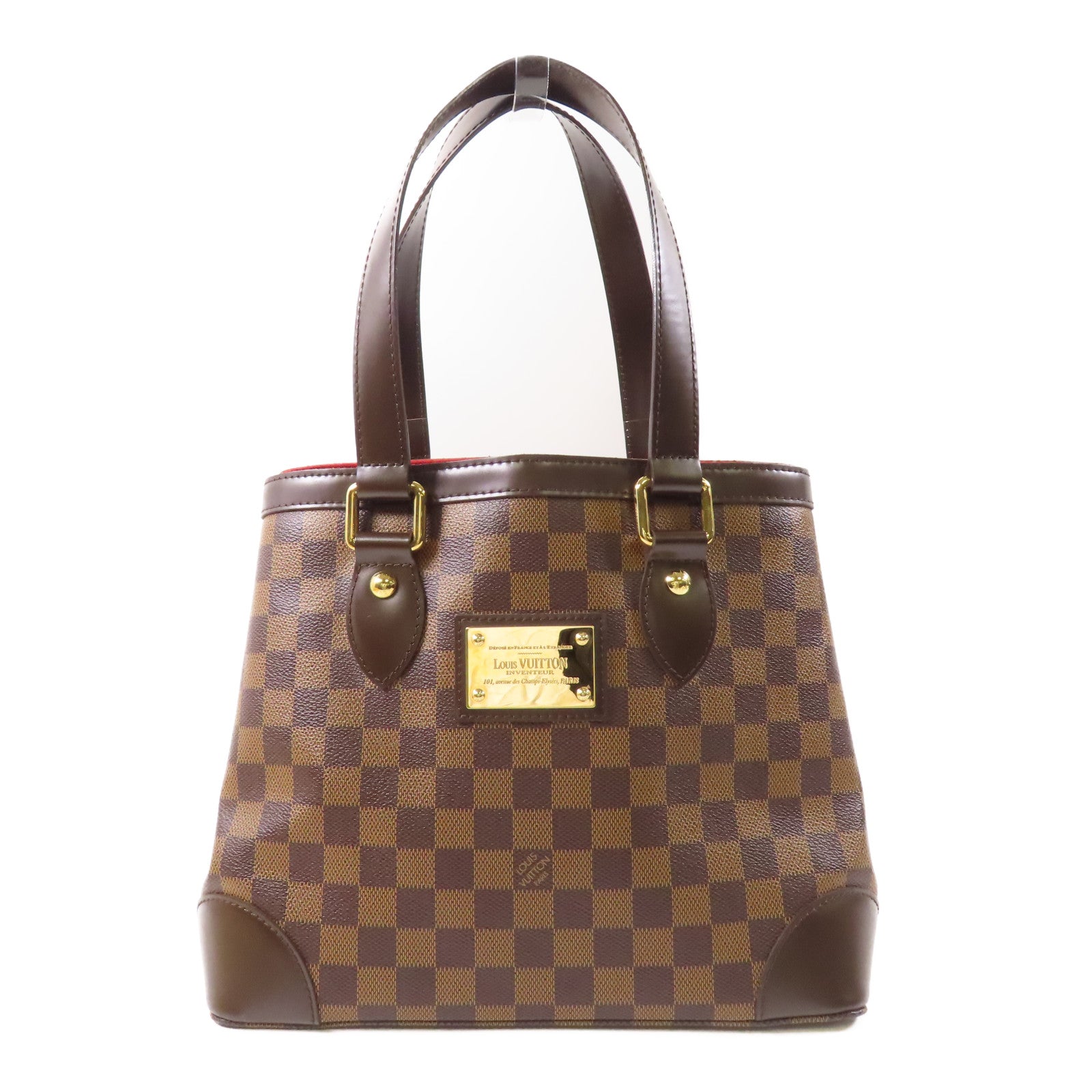 LOUIS VUITTON Damier Hampstead PM金扣手挽袋