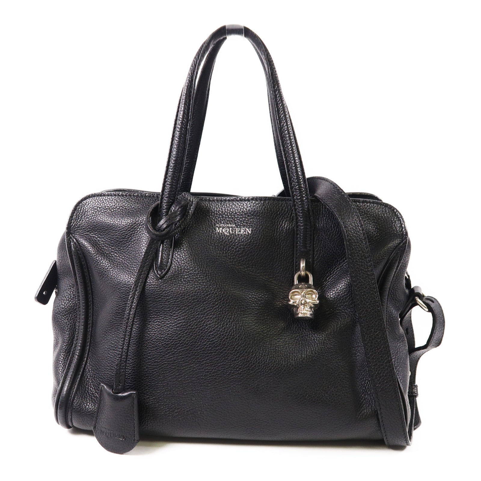 Alexander McQueen 牛皮皮革Skull Padlock 2 Way Bag銀扣手挽肩背兩用袋