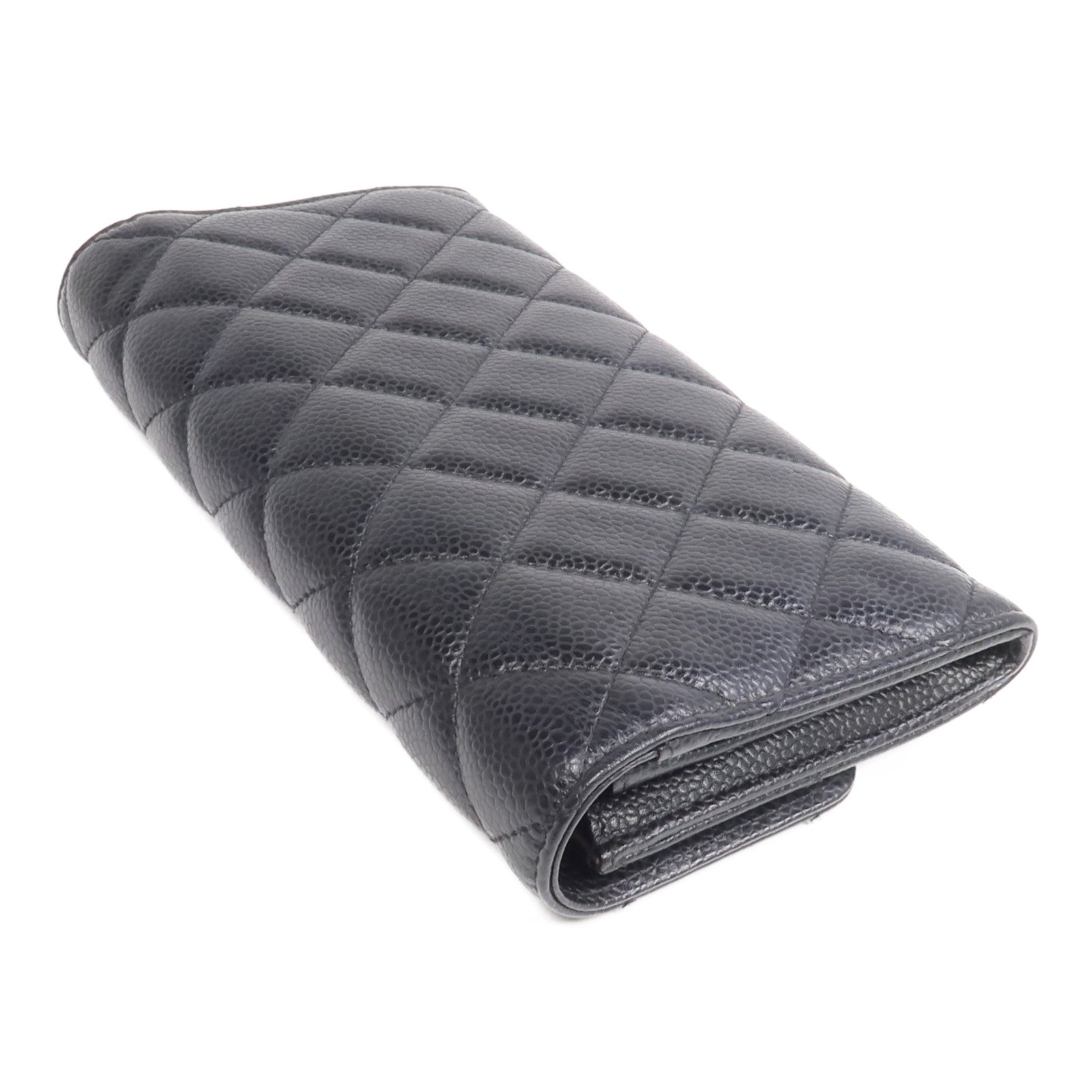 CHANEL 牛皮皮革Long Wallet金扣長錢包