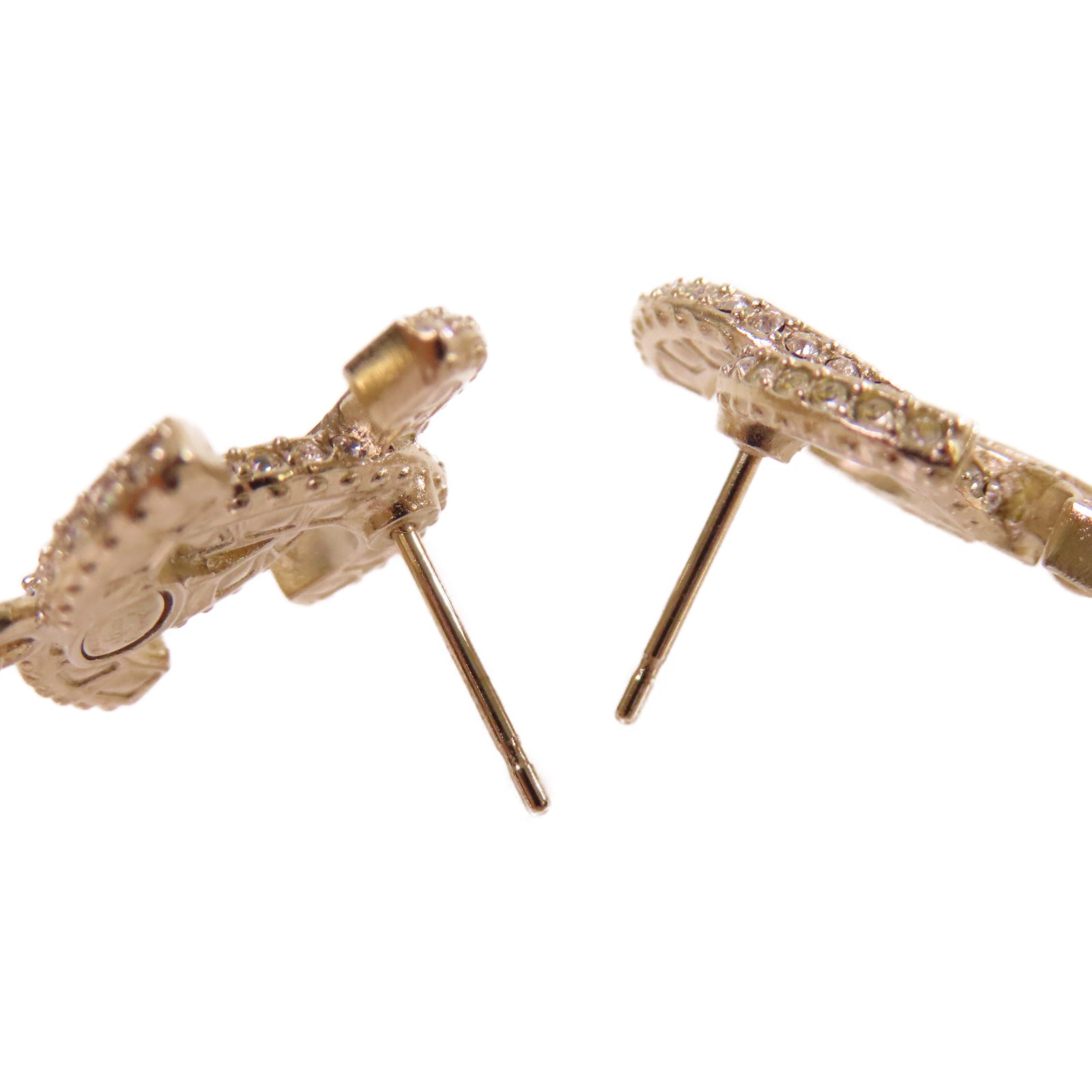 CHANEL 金屬/仿珍珠CC Earrings耳環金色