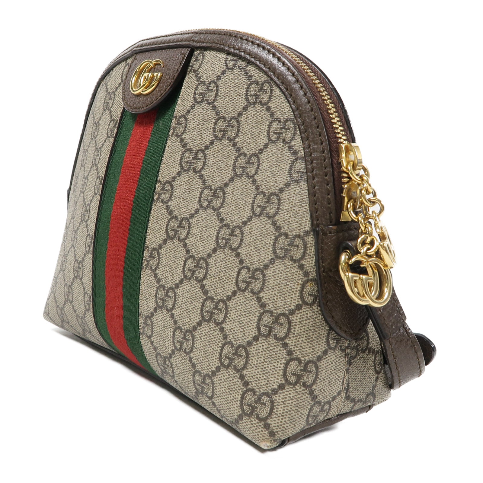 GUCCI 塗層帆布Ophidia金扣肩背袋啡色
