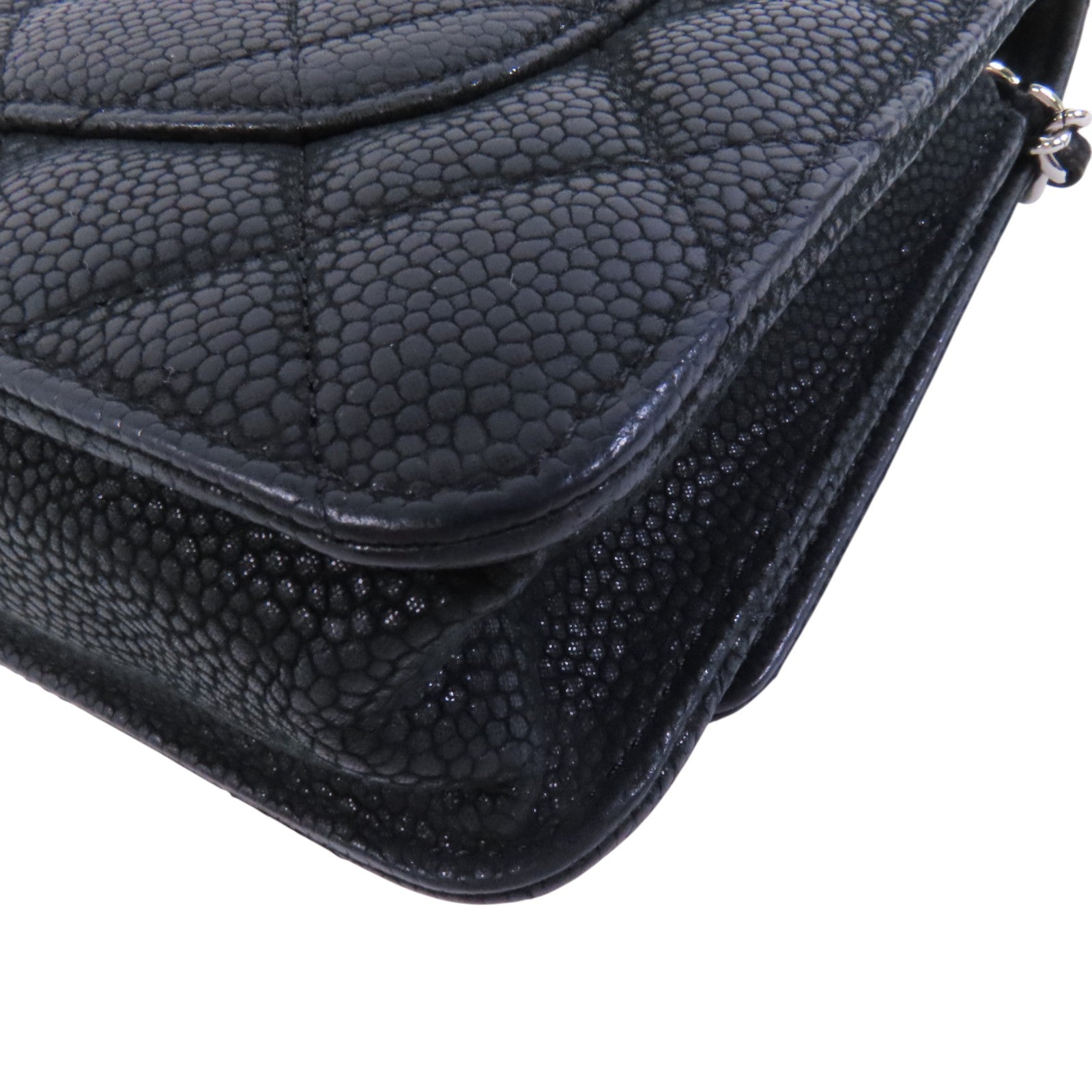 CHANEL 牛皮皮革WOC Wallet On Chain銀扣鏈帶肩背袋