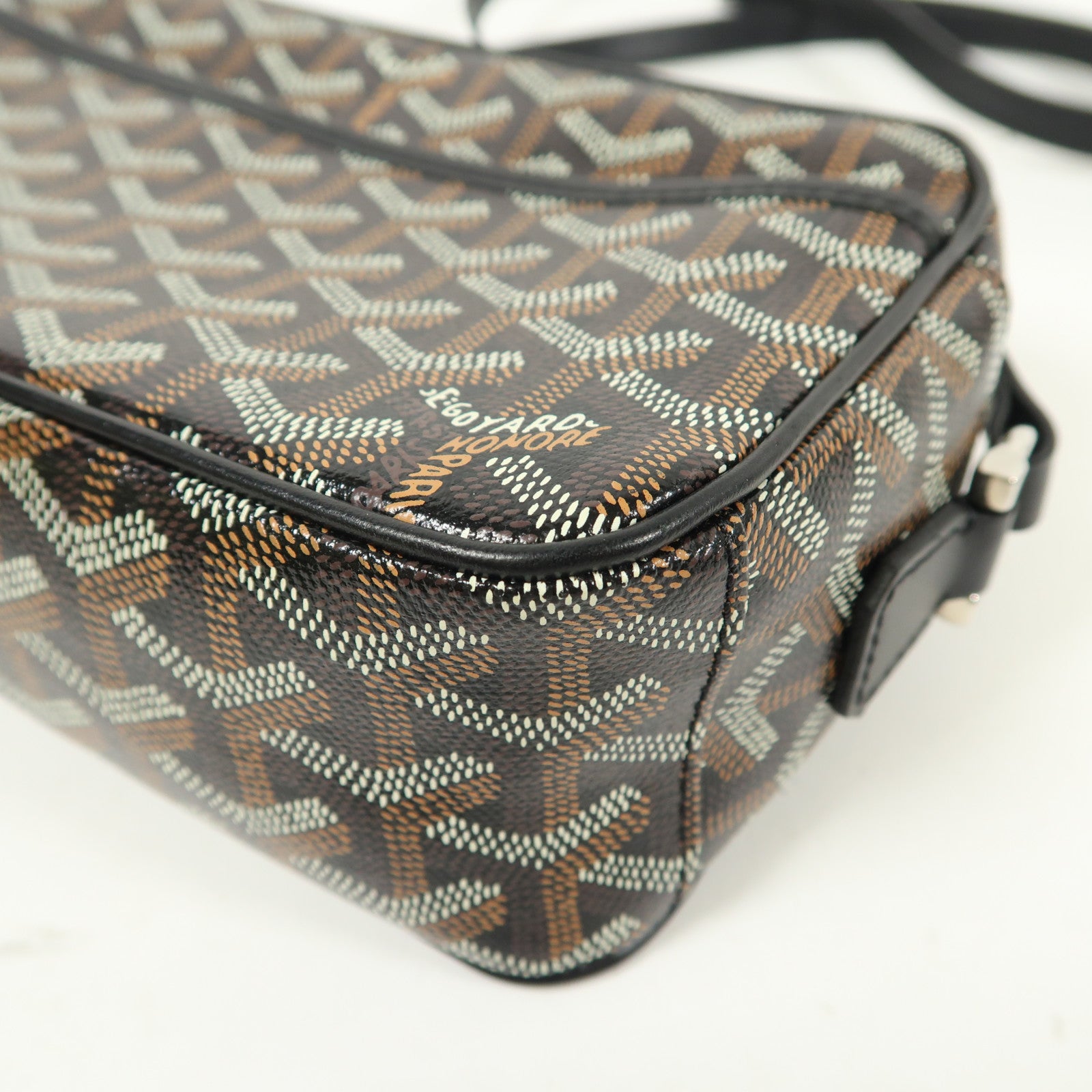 GOYARD 塗層帆布Cap-Vert PM銀扣肩背袋