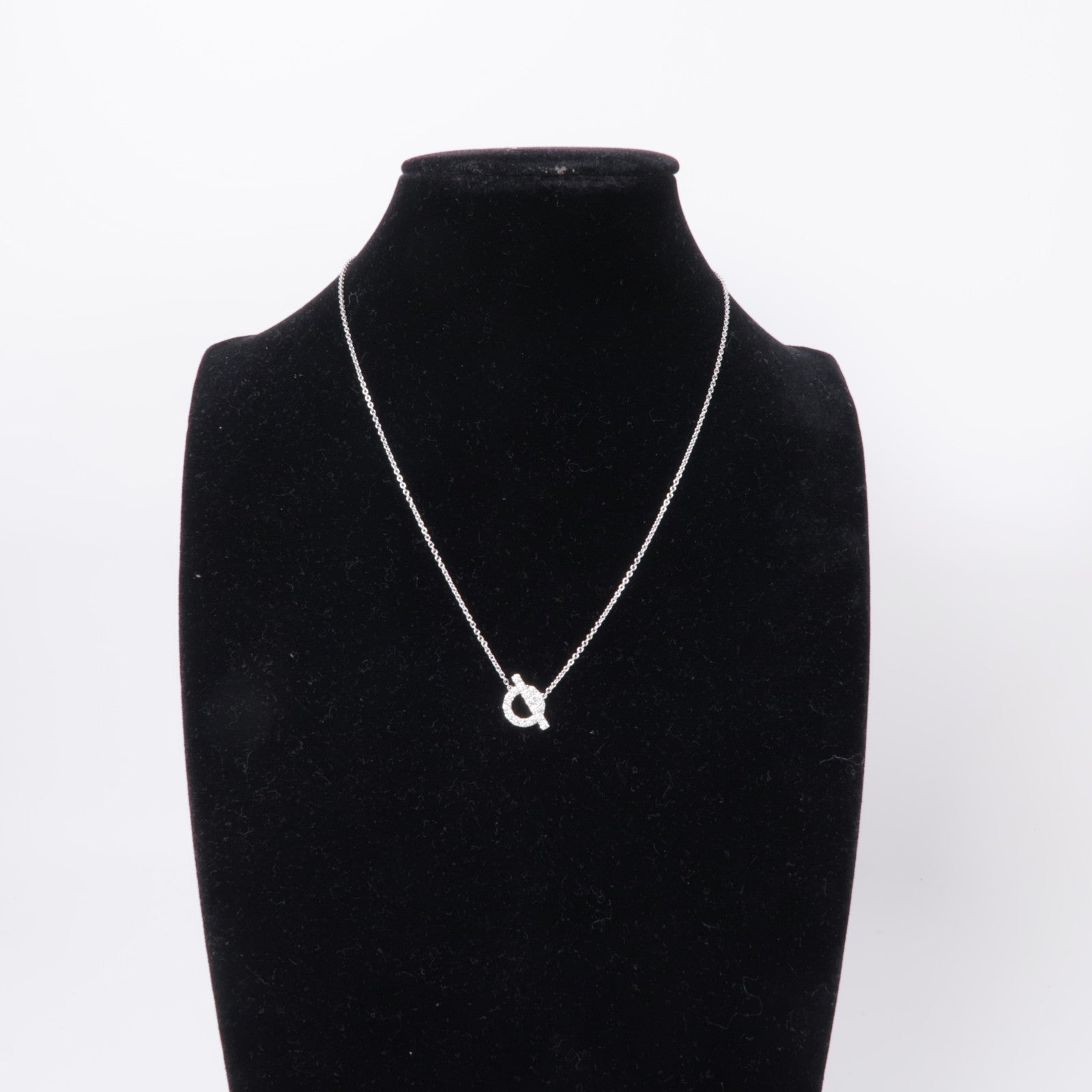 HERMES 18K白金Finesse Pendant鑽石項鍊
