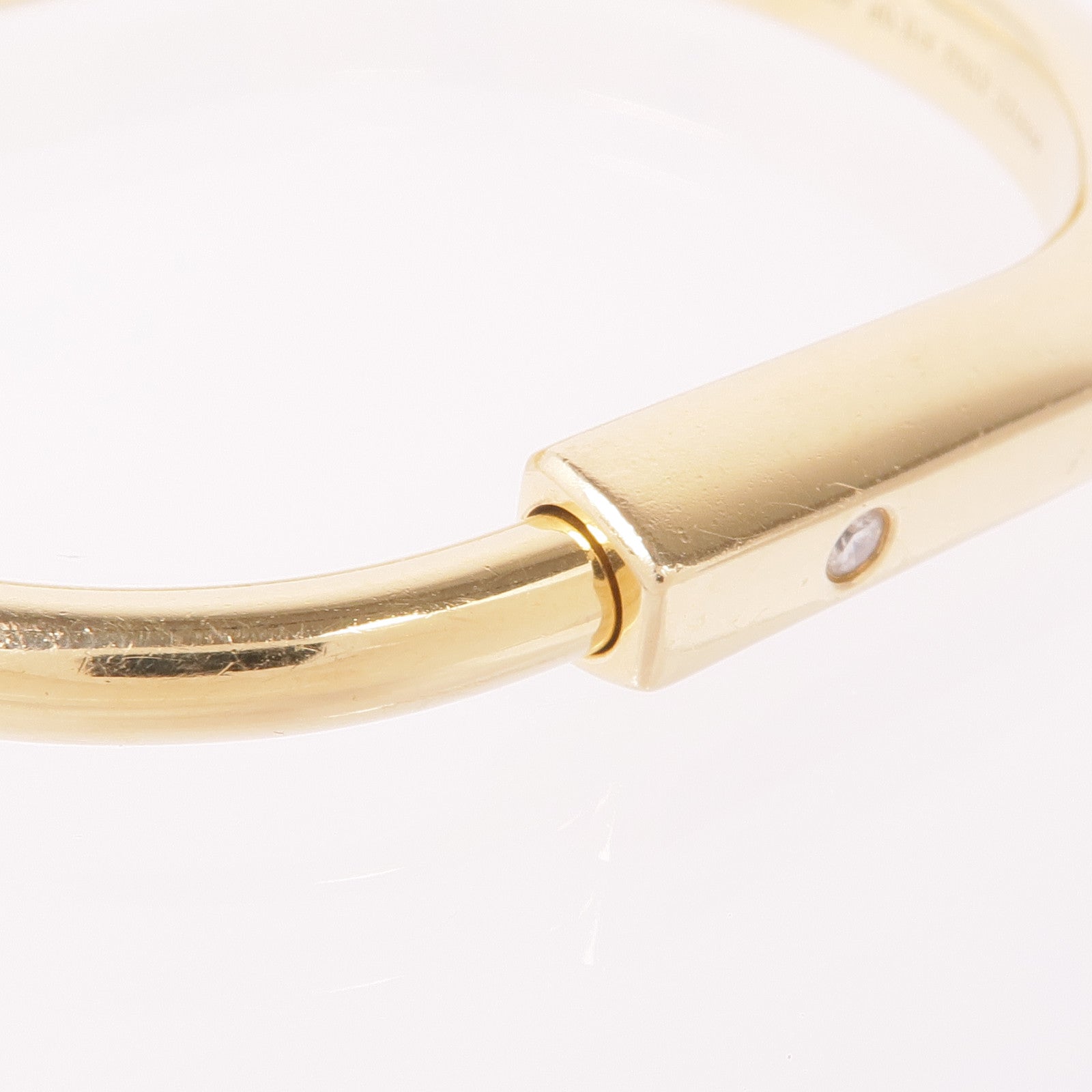 TIFFANY＆CO 18K黃金Tiffany Lock鑽石手鐲