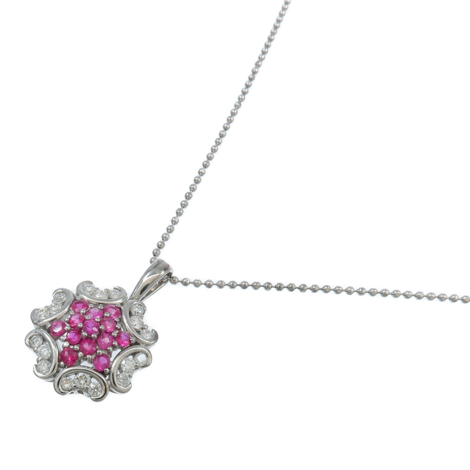 JEWELRY 18K白金Ruby Diamond Necklace紅寶石/鑽石項鍊