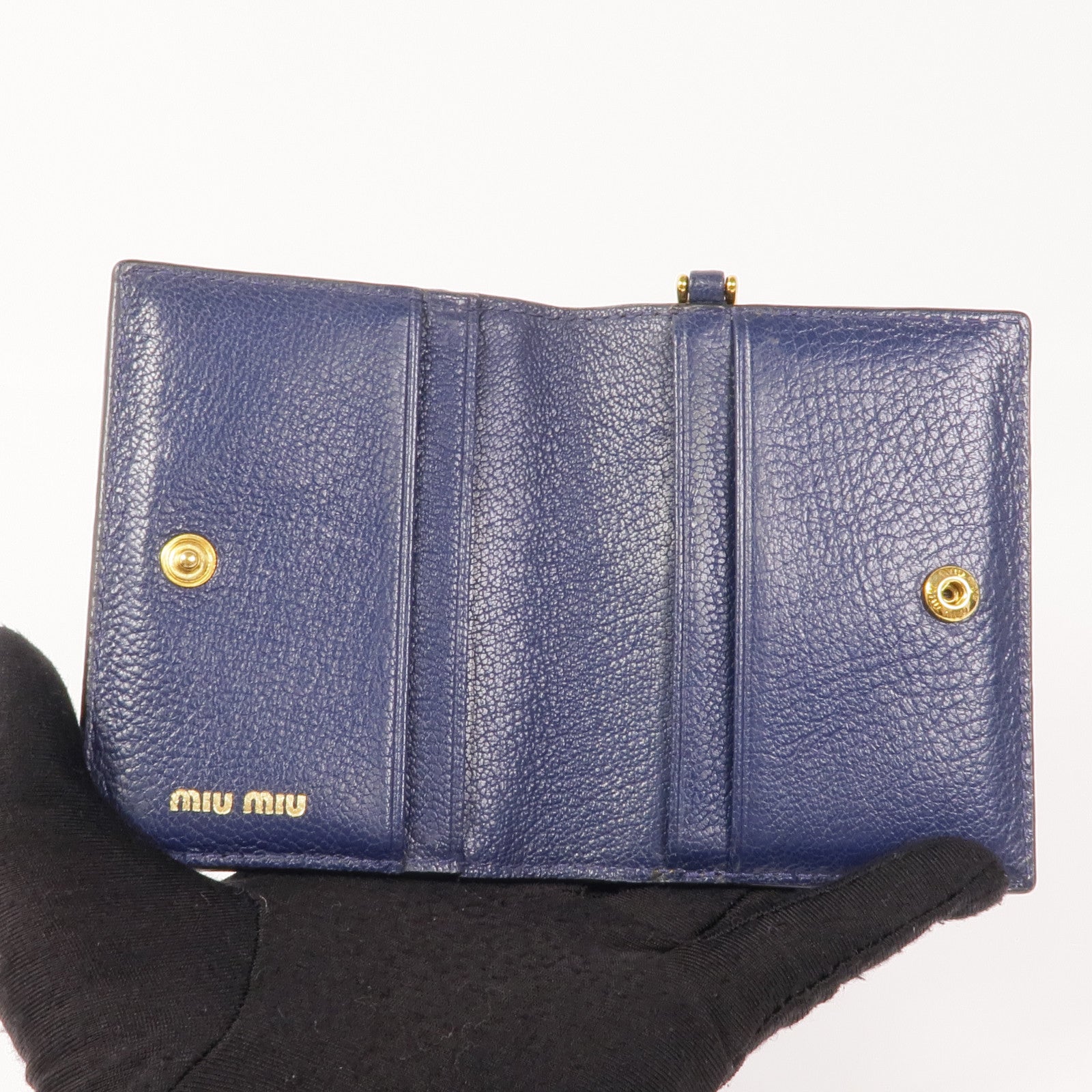 Miu Miu 牛皮皮革Card Case銀扣卡片套