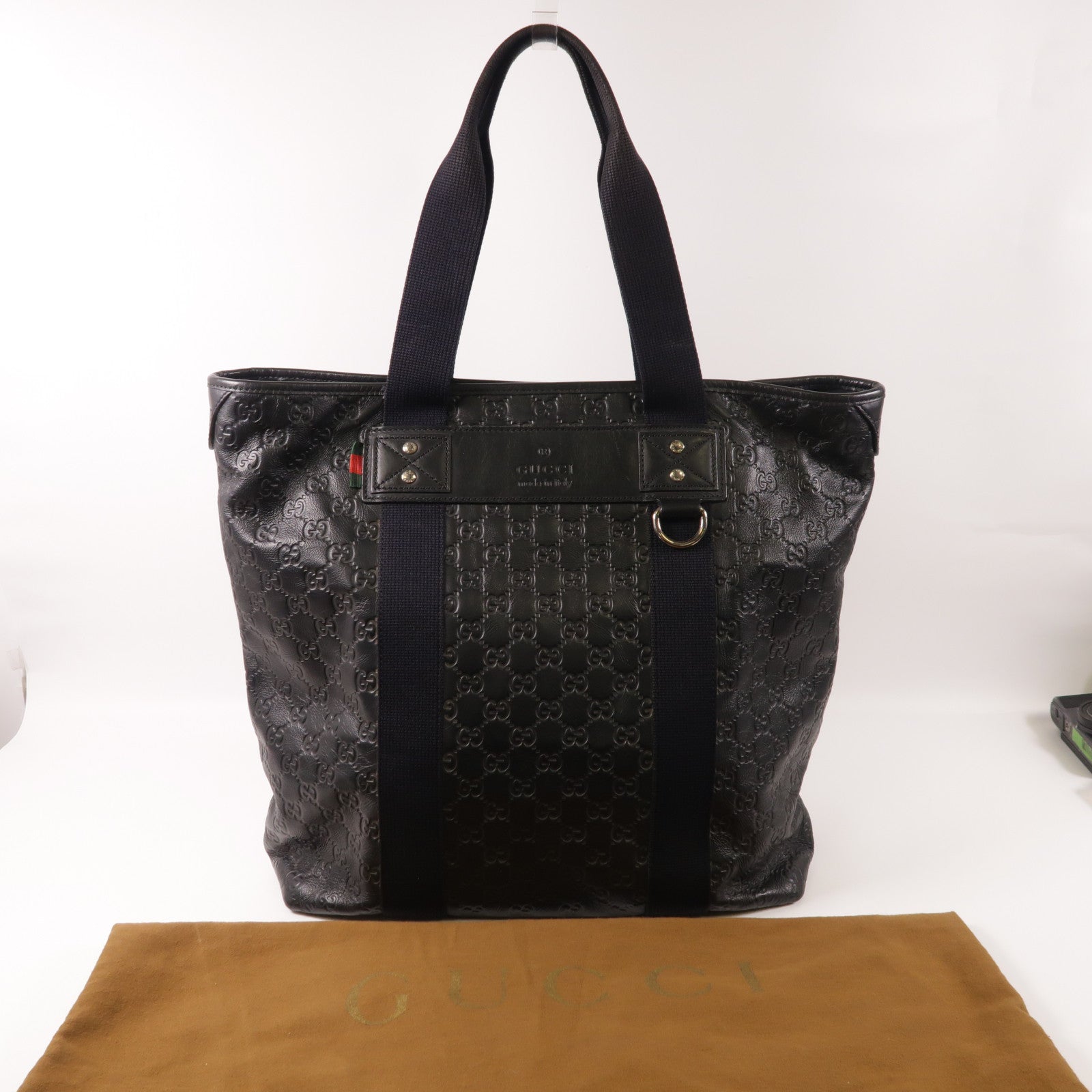 GUCCI GG SHW Tote Bag 268175 Calfskin Leather Black
