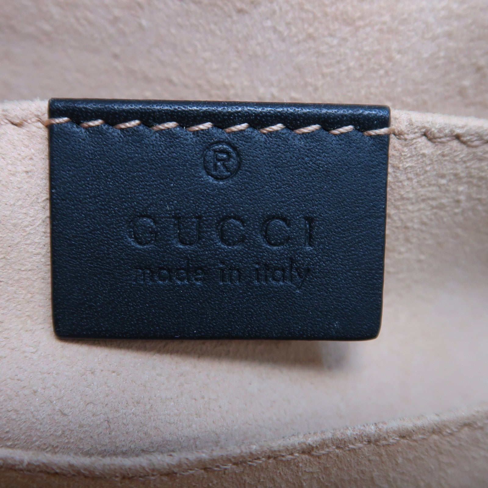 GUCCI 塗層帆布Padlock Bee金扣肩背袋啡色