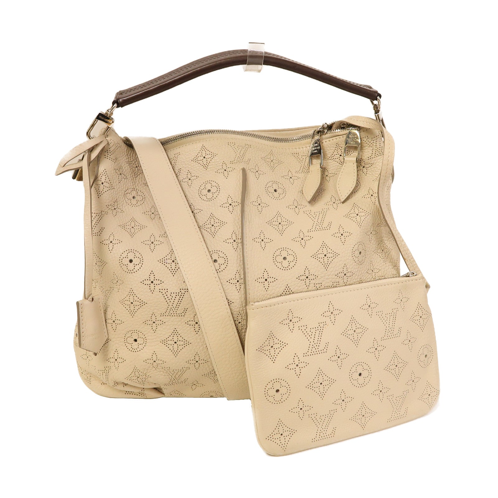 LOUIS VUITTON 【激減優惠】Mahina Selene PM銀扣手挽肩背兩用袋米色
