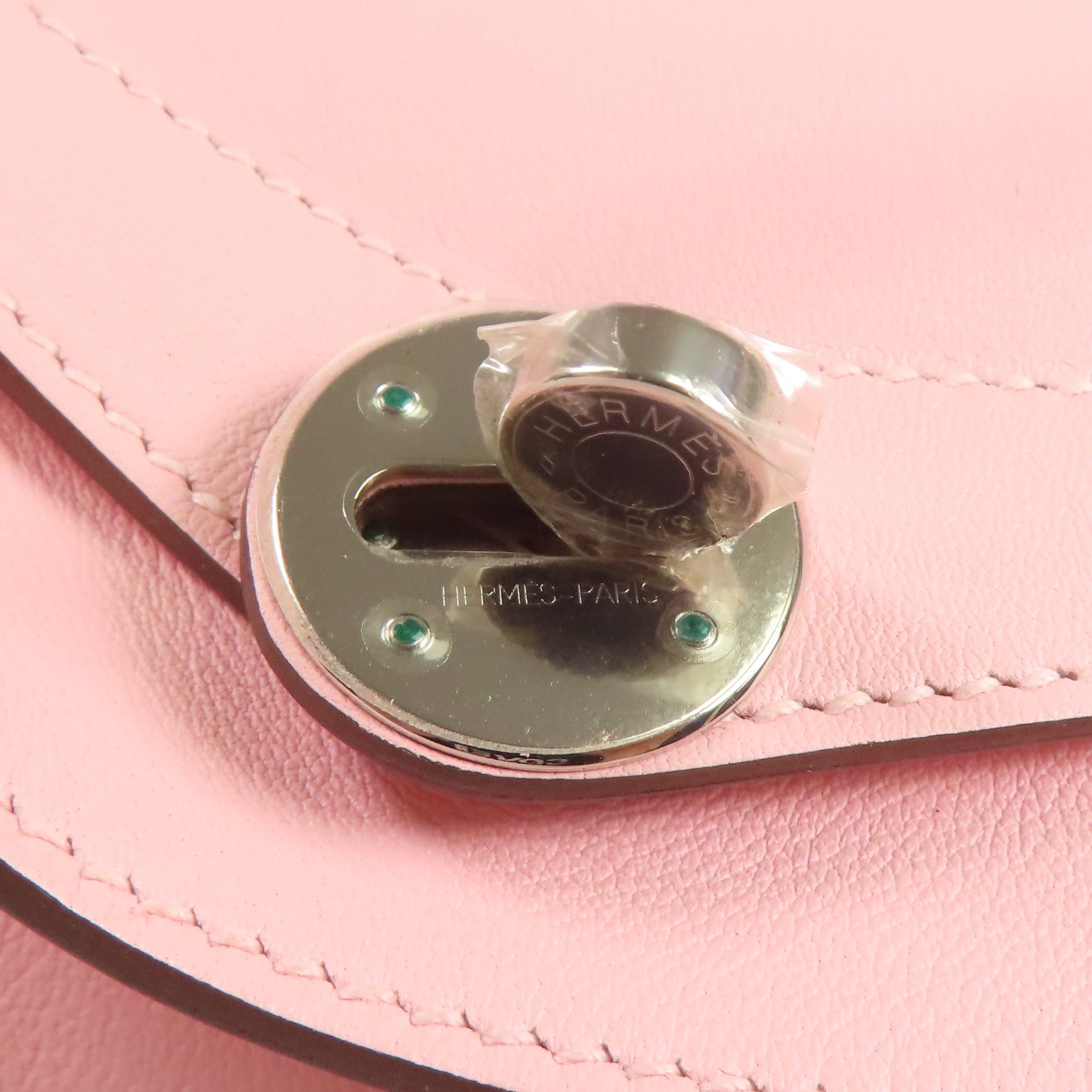 HERMES Swift皮革Lindy 30銀扣手挽肩背兩用袋Rose Sakura