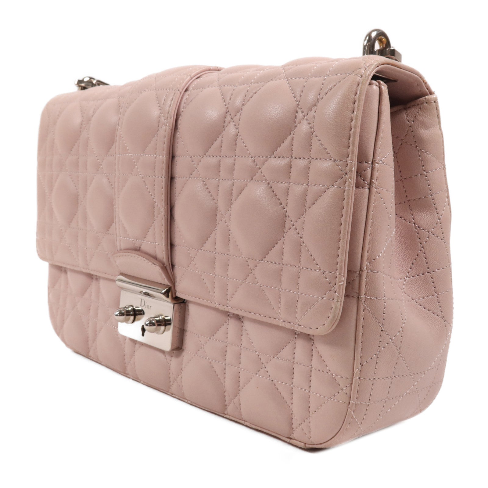 Dior 牛皮皮革Miss Dior銀扣鏈帶肩背袋