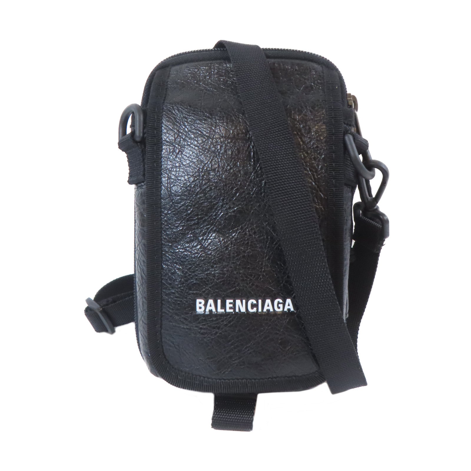 BALENCIAGA 【激減優惠】皮革Shoulder Bag黑扣肩背袋黑色