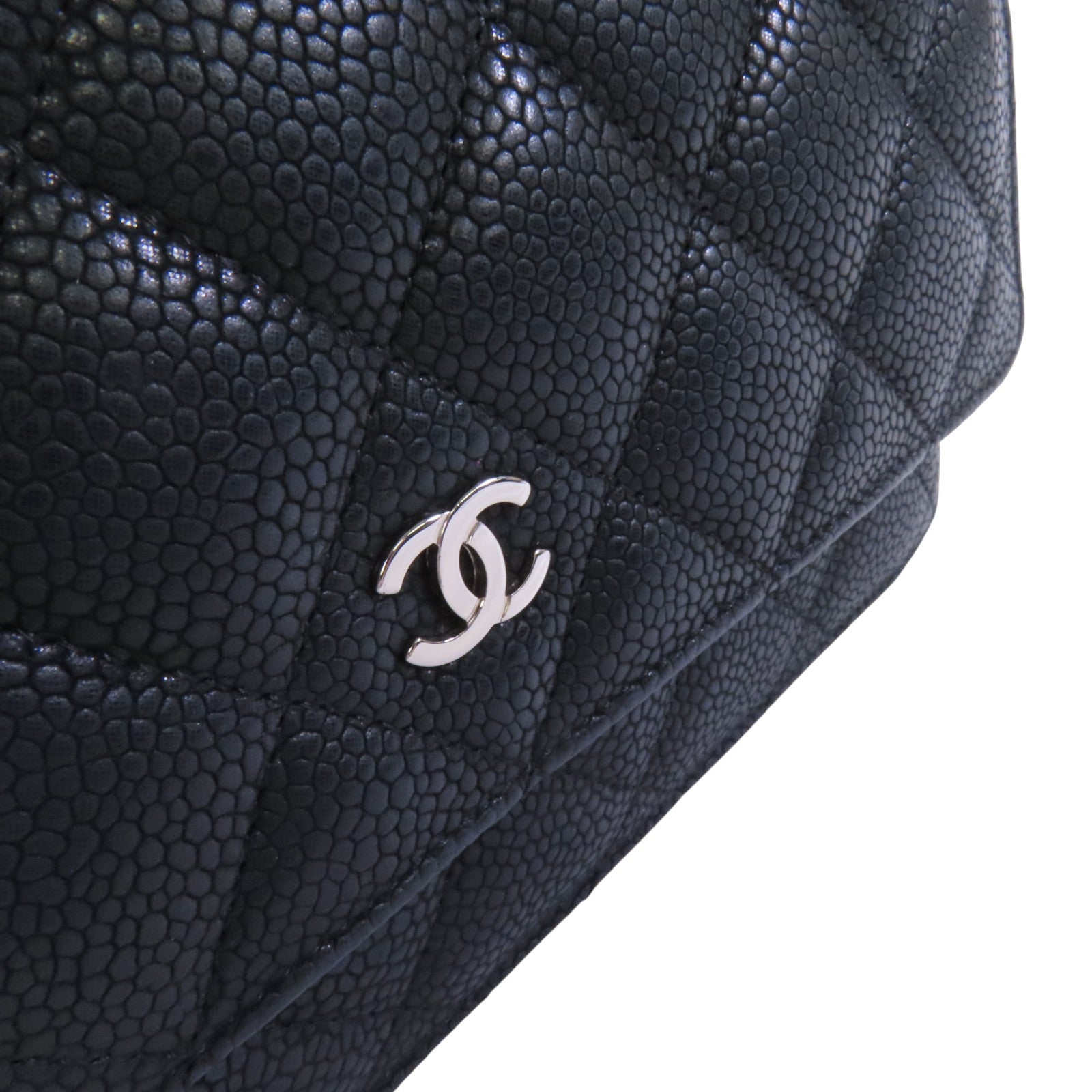 CHANEL 牛皮皮革WOC Wallet On Chain銀扣鏈帶肩背袋