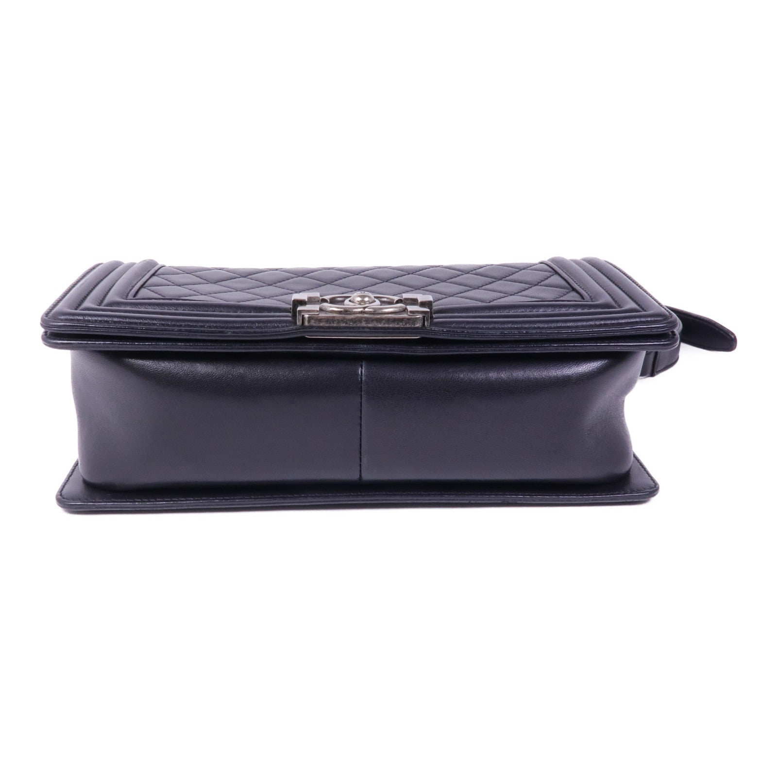 CHANEL 羊皮皮革Boy 25銀扣鏈帶肩背袋