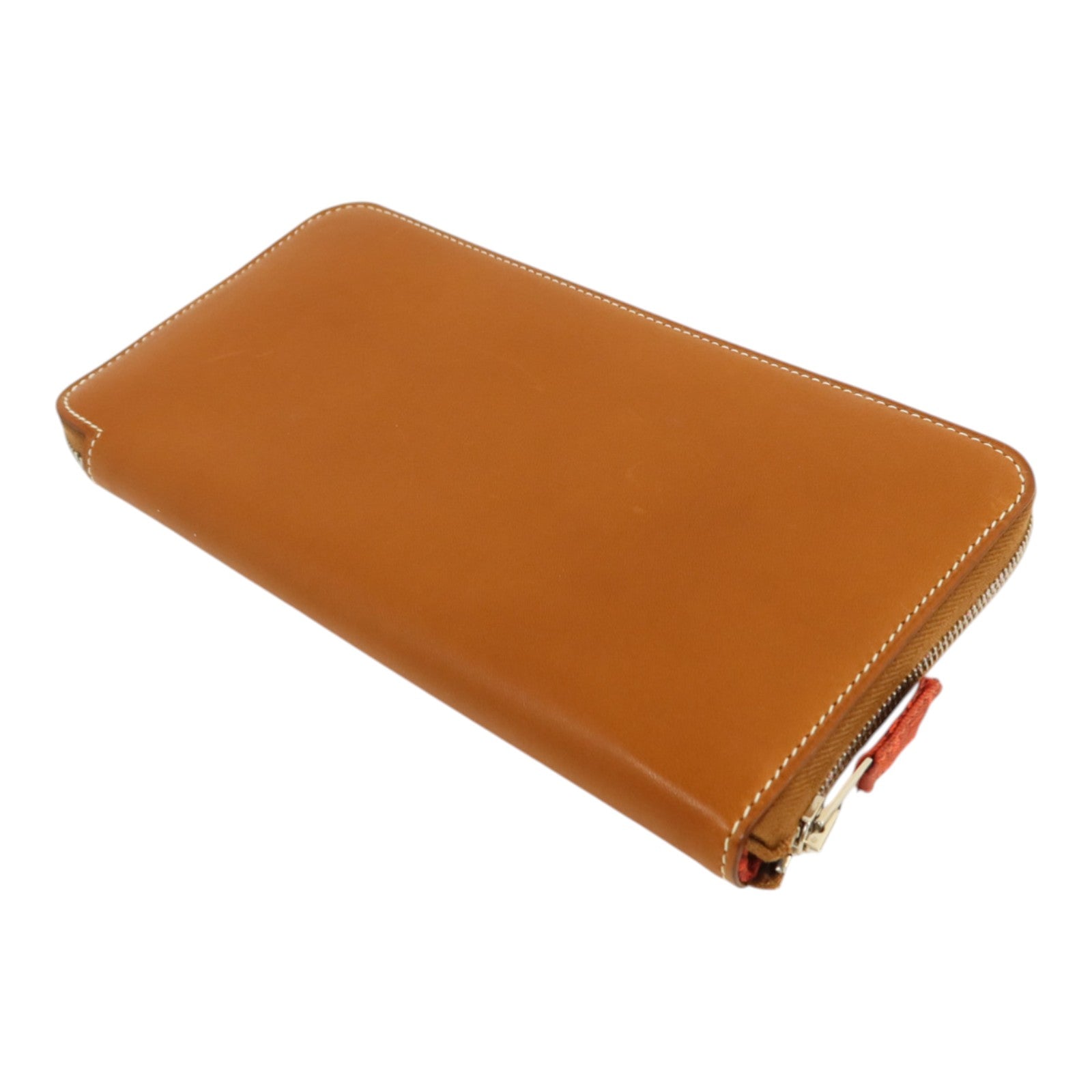 HERMES Barenia皮革Silk In Wallet銀扣長錢包Fauve