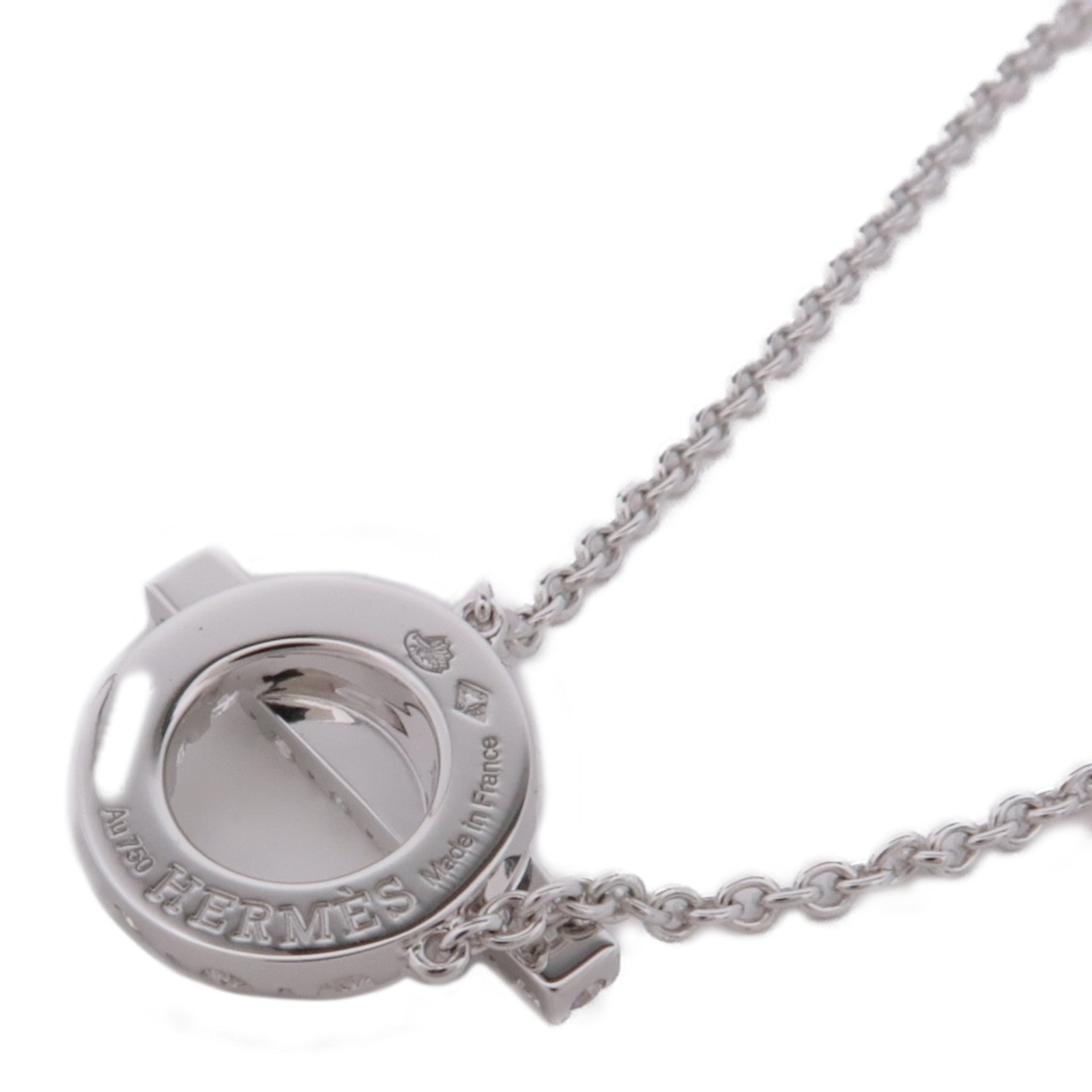 HERMES 18K白金Finesse Pendant鑽石項鍊