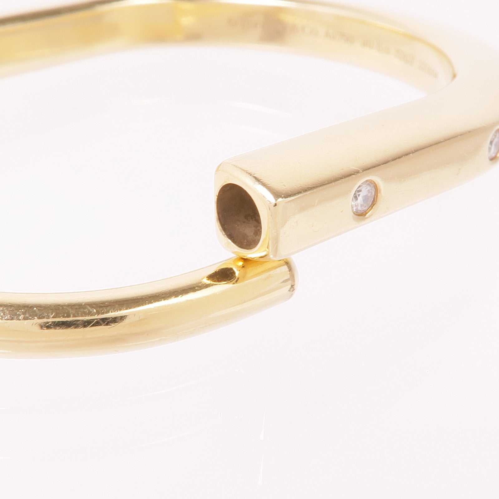 TIFFANY＆CO 18K黃金Tiffany Lock鑽石手鐲
