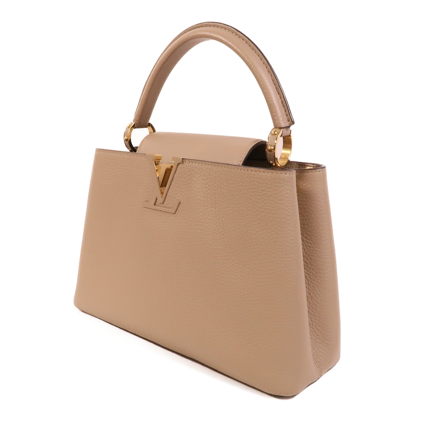 LOUIS VUITTON Taurillon皮革Capucines MM手挽肩背兩用袋