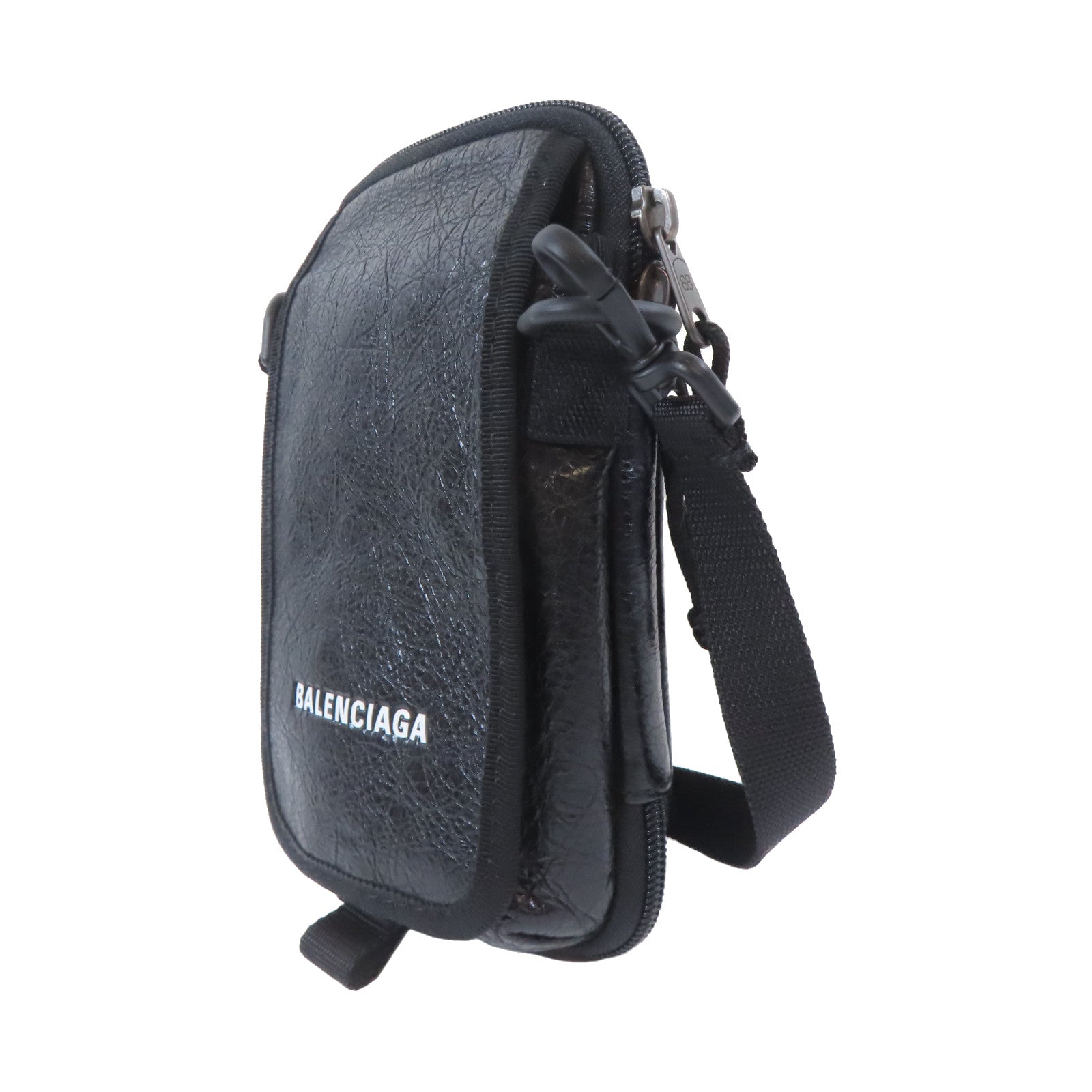 BALENCIAGA 【激減優惠】皮革Shoulder Bag黑扣肩背袋黑色