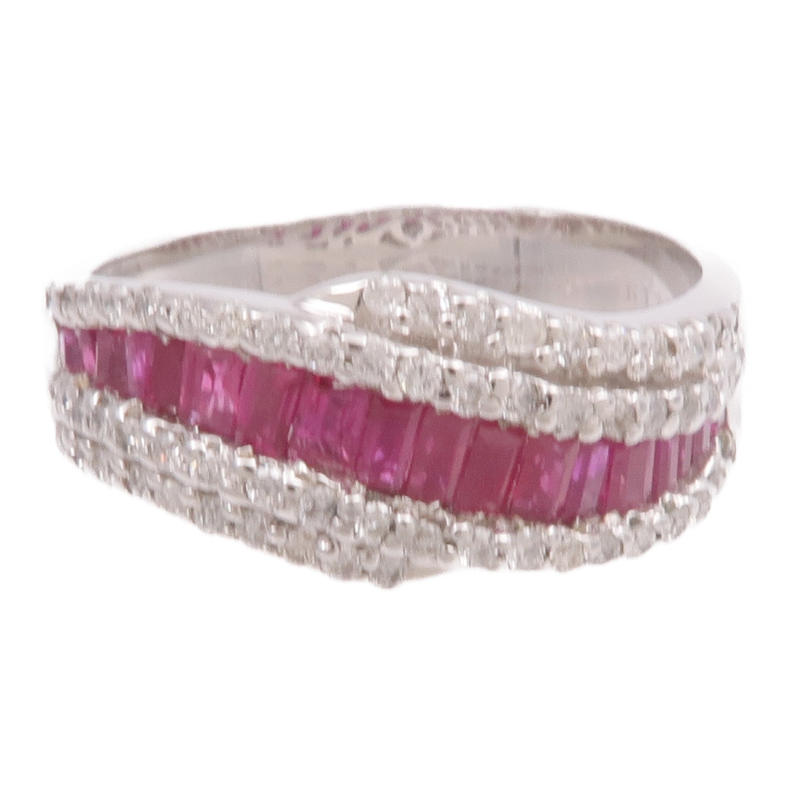 JEWELRY 18K白金Ruby Diamond Ring紅寶石/鑽石戒指US#9
