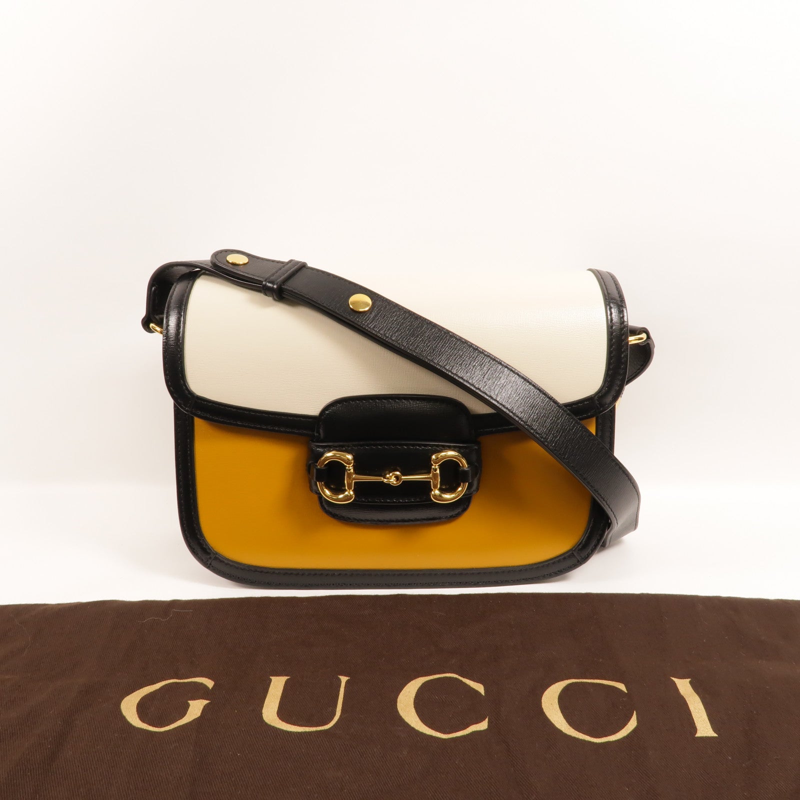 GUCCI 牛皮皮革Horsebit 1955肩背袋
