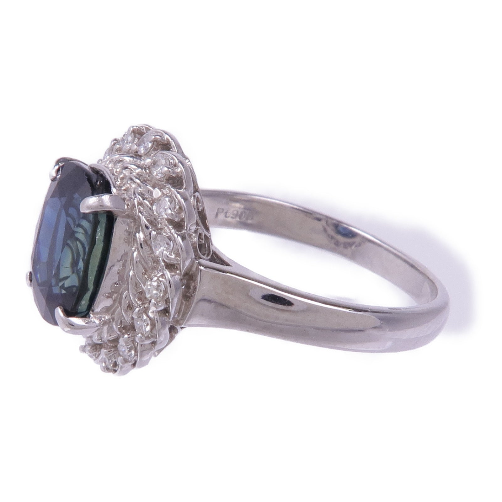 JEWELRY PT900鉑金Diamond Crystal Ring鑽石/水晶戒指US#7.25