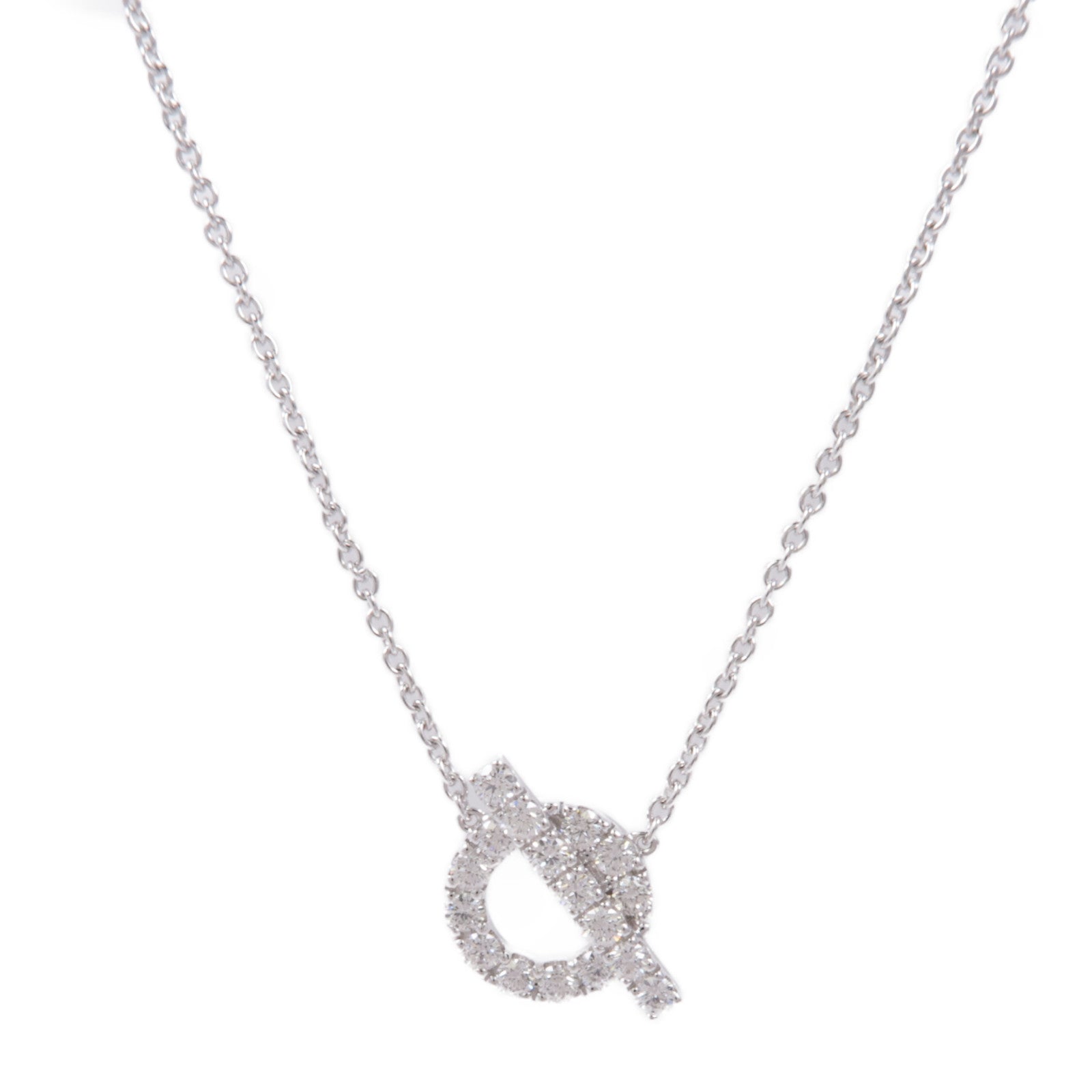 HERMES 18K白金Finesse Pendant鑽石項鍊