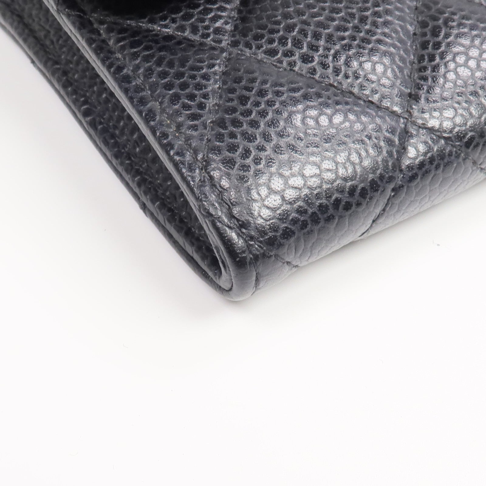 CHANEL 牛皮皮革Long Wallet金扣長錢包