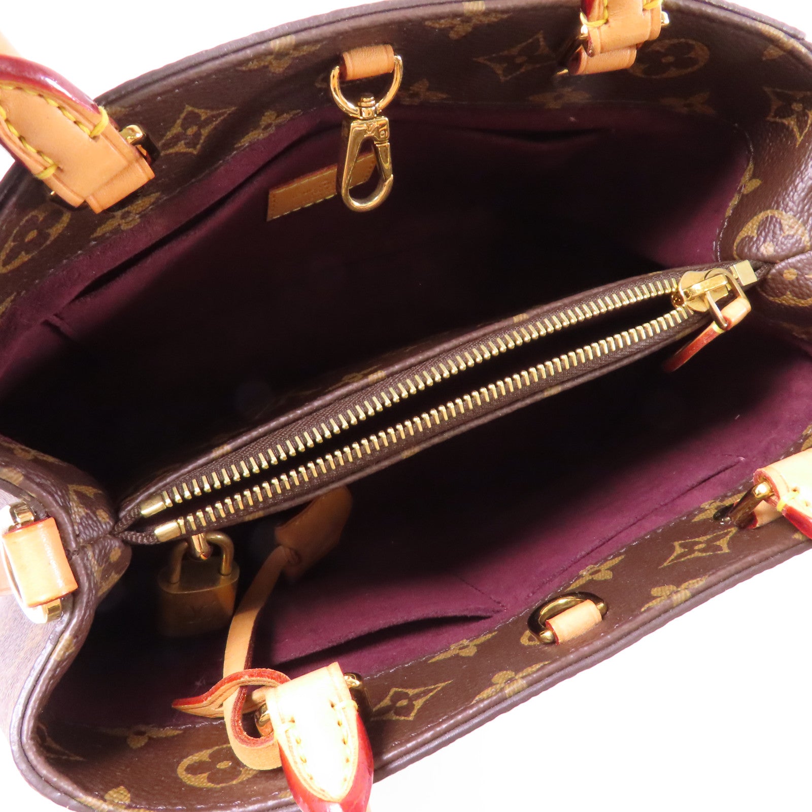 LOUIS VUITTON Monogram Montaigne金扣手挽肩背兩用袋啡色